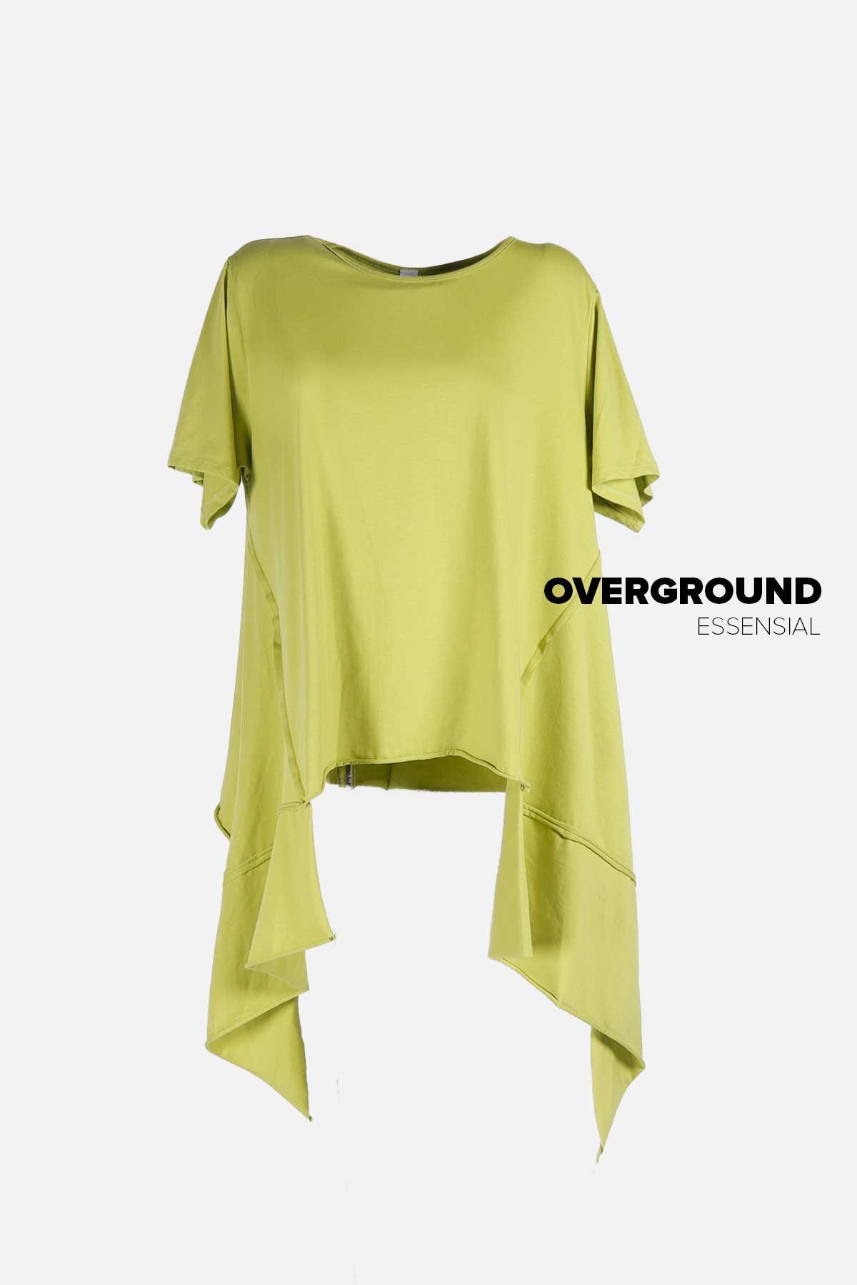 Maglia lunga asimmetrica con punte laterali con cuciture - OVERGROUND STORE