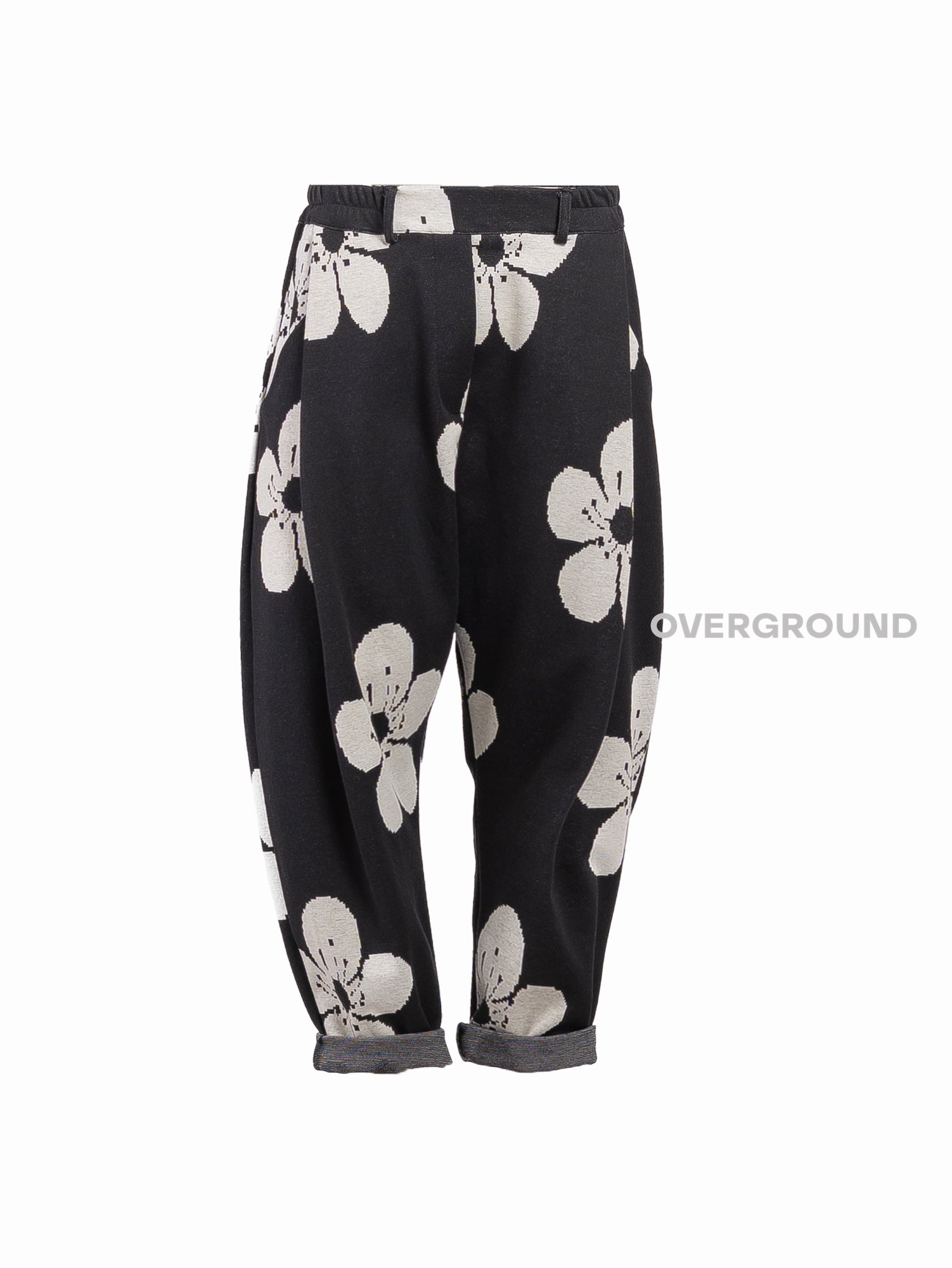 PANTALONE CAVALLO BASSO CON FIORE