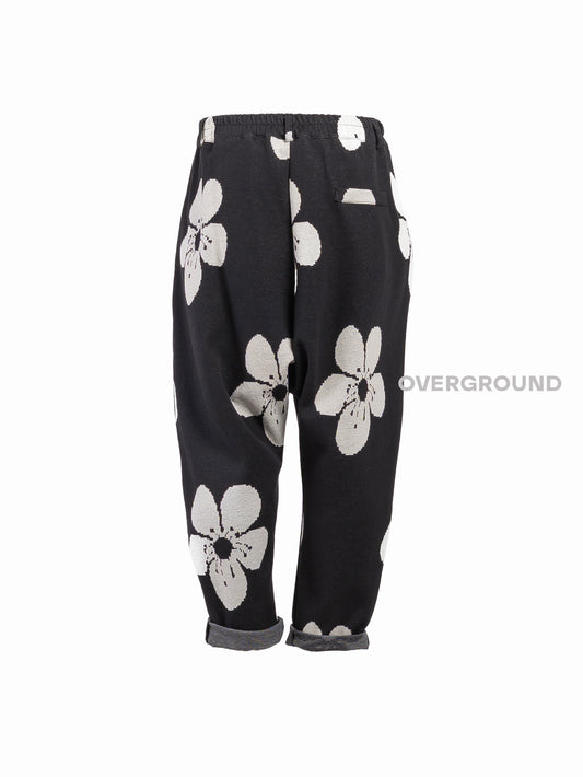 PANTALONE CAVALLO BASSO CON FIORE