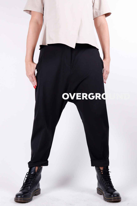 Pantalone cavallo basso con cerniera e bottone - OVERGROUND STORE