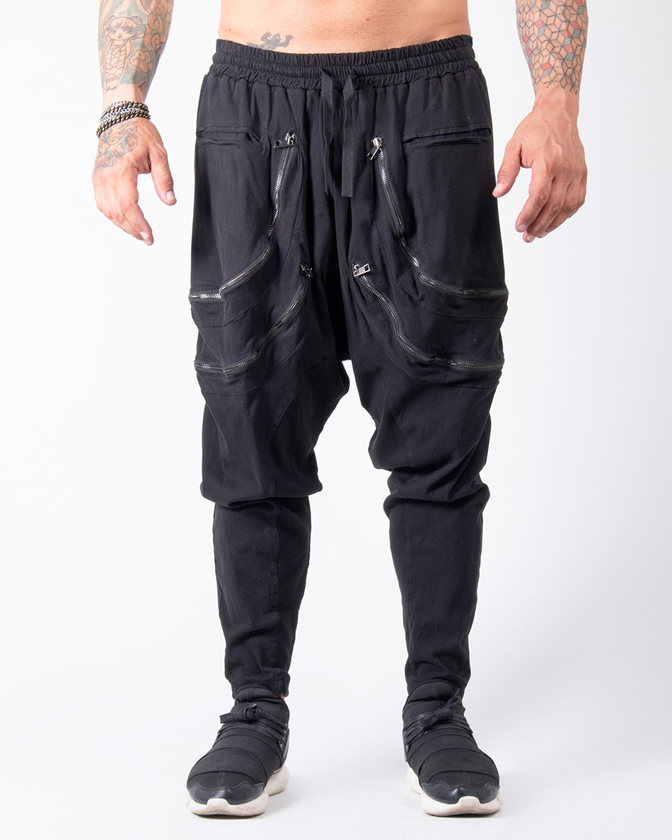 Pantalone cavallo basso con cerniere Z - OVERGROUND STORE