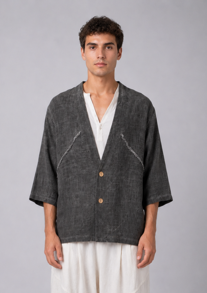 GIACCA APERTA DUE BOTTONI IN LINO Z - OVERGROUND STORE