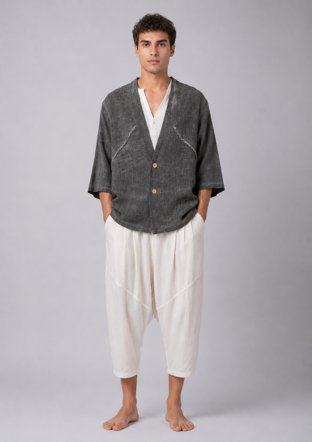 GIACCA APERTA DUE BOTTONI IN LINO Z - OVERGROUND STORE