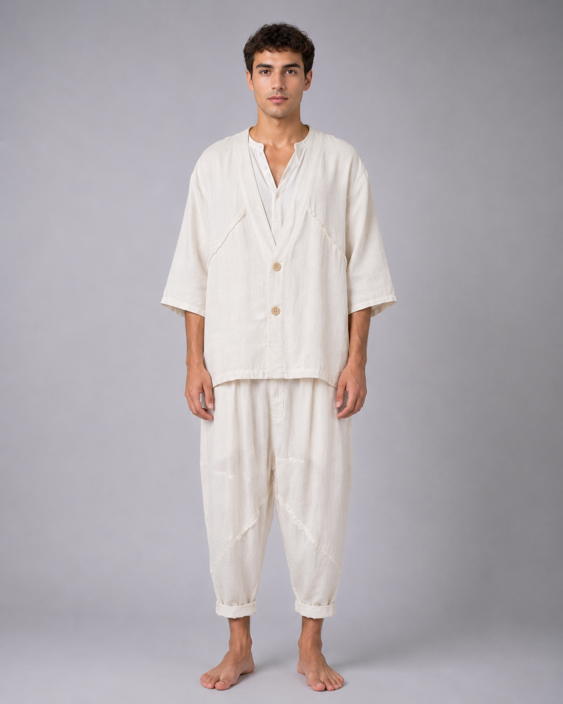 GIACCA APERTA DUE BOTTONI IN LINO Z - OVERGROUND STORE