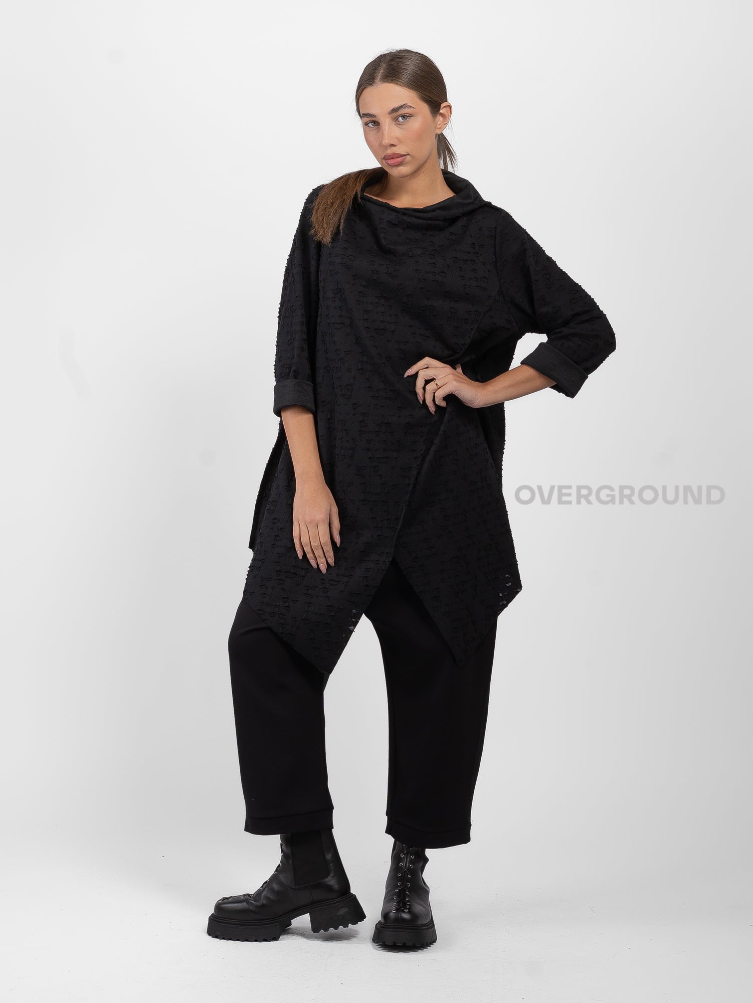 MAGLIA TESSUTO LAVORATO COLLO A BARCA - OVERGROUND STORE