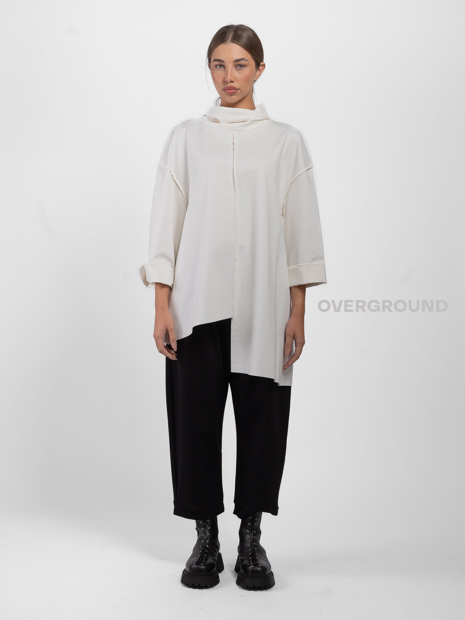 BLUSA CON COLLO A BARCA CUCITURE FRONTALI - OVERGROUND STORE