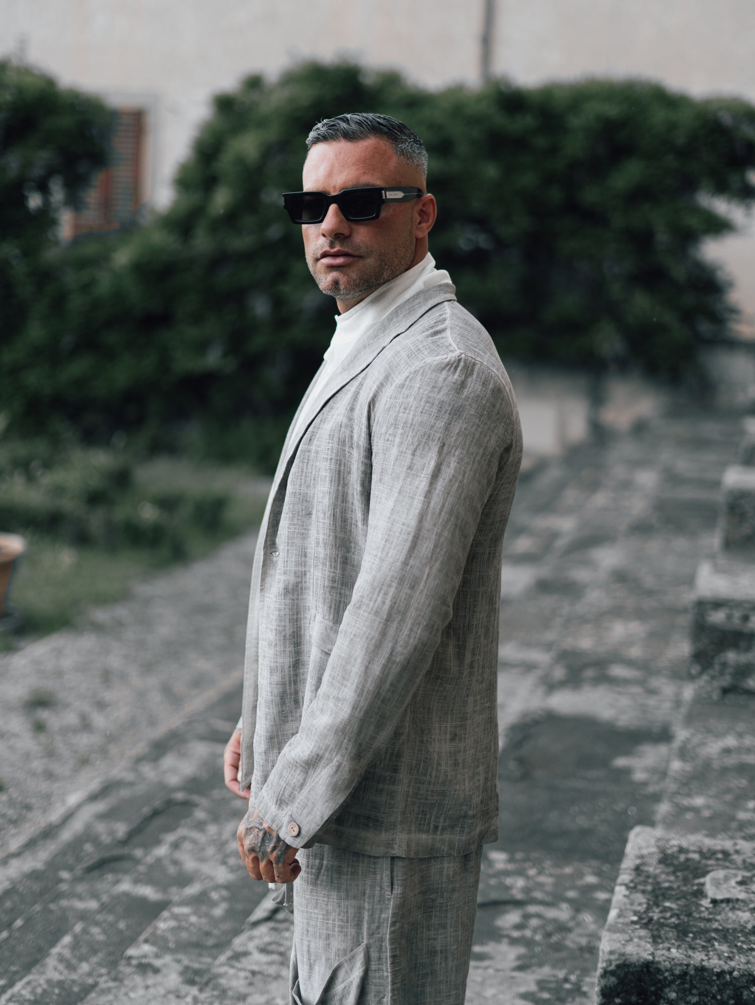 GIACCA LINO COLLO PIEGATO Z