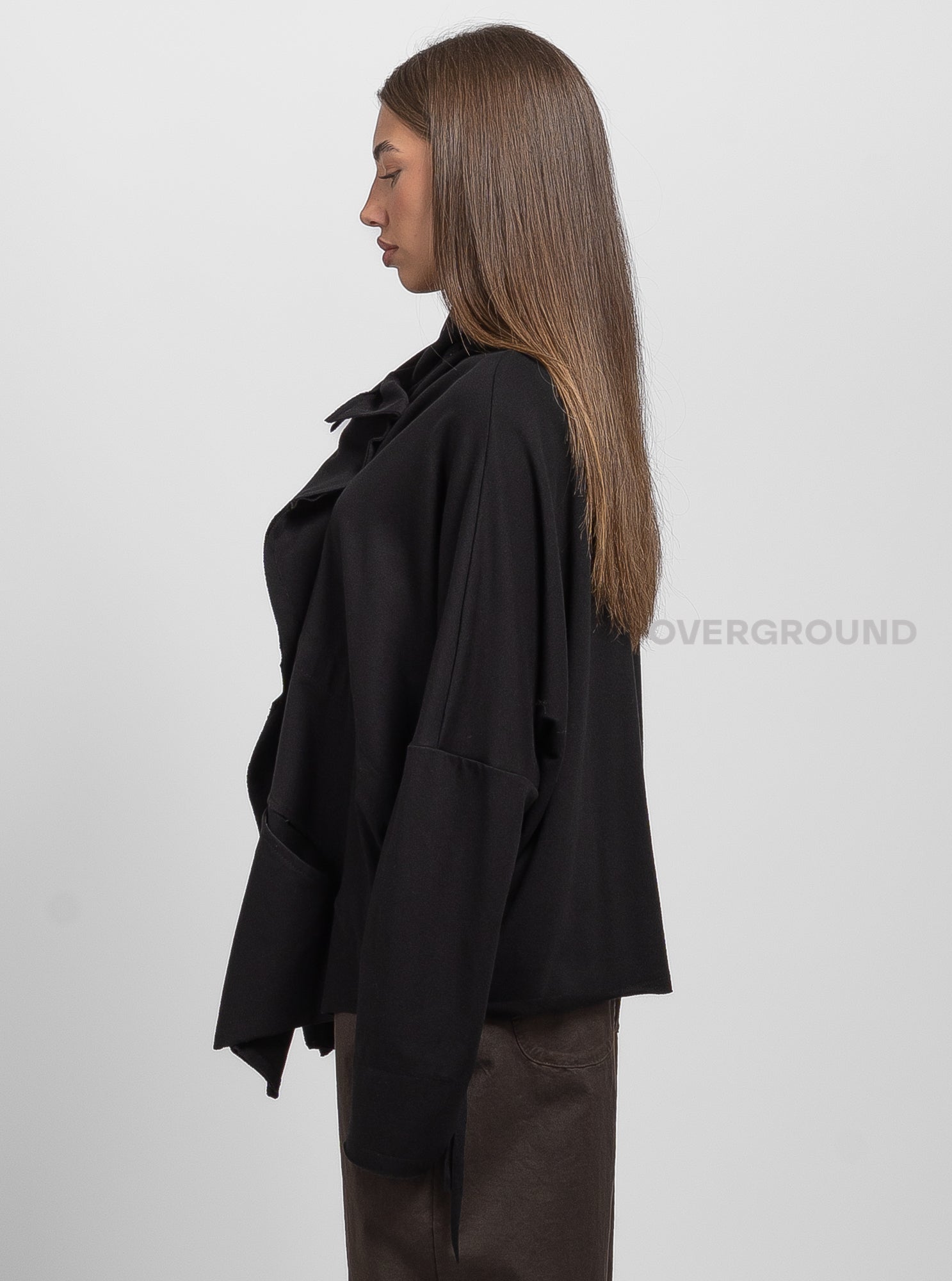 OVERSIZED DUSTER SWEATSHIRT WITH ASYMMETRIC BUTTONING