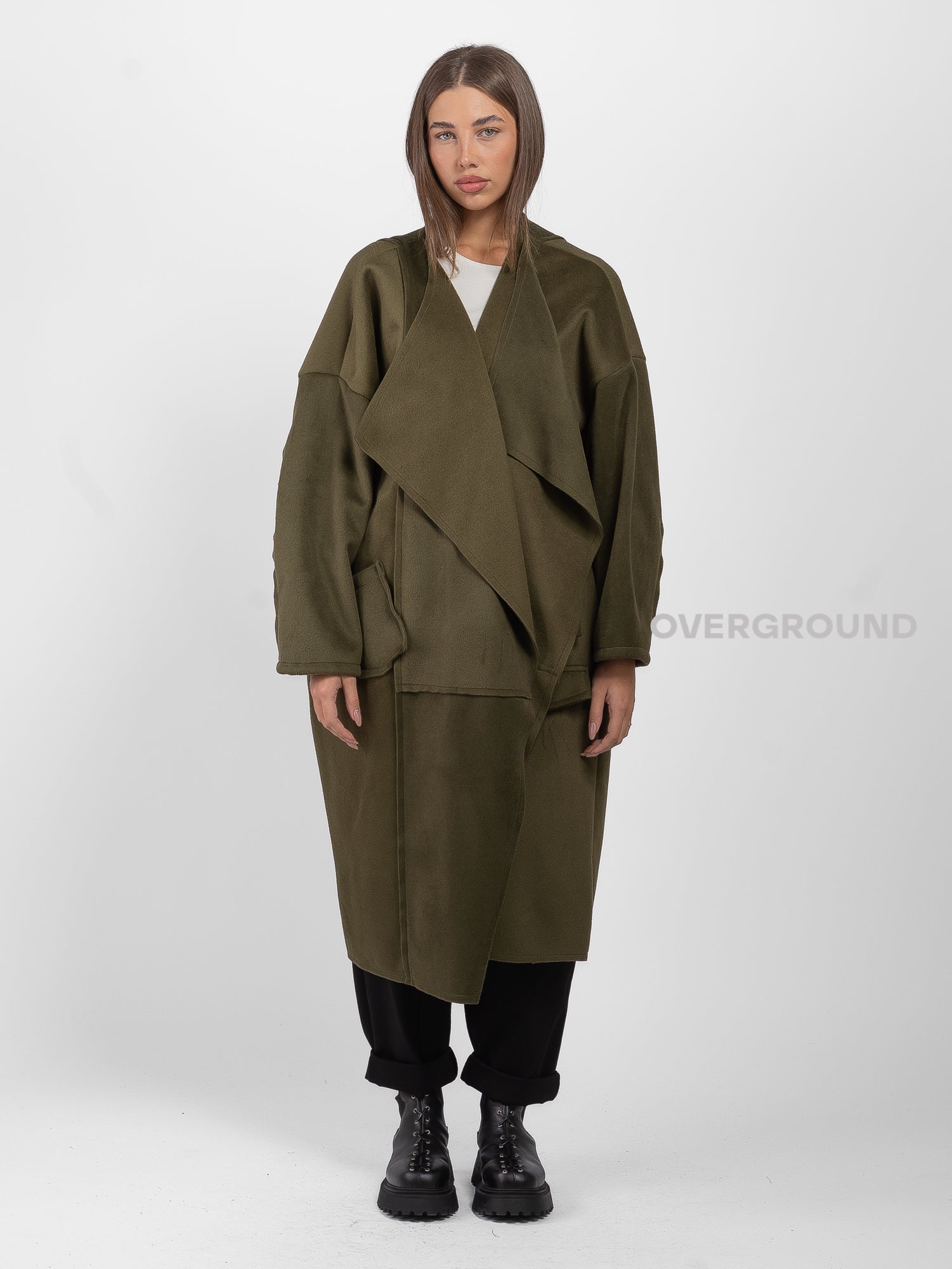 SHAWL DUSTER COAT WITH FRONT FLAP