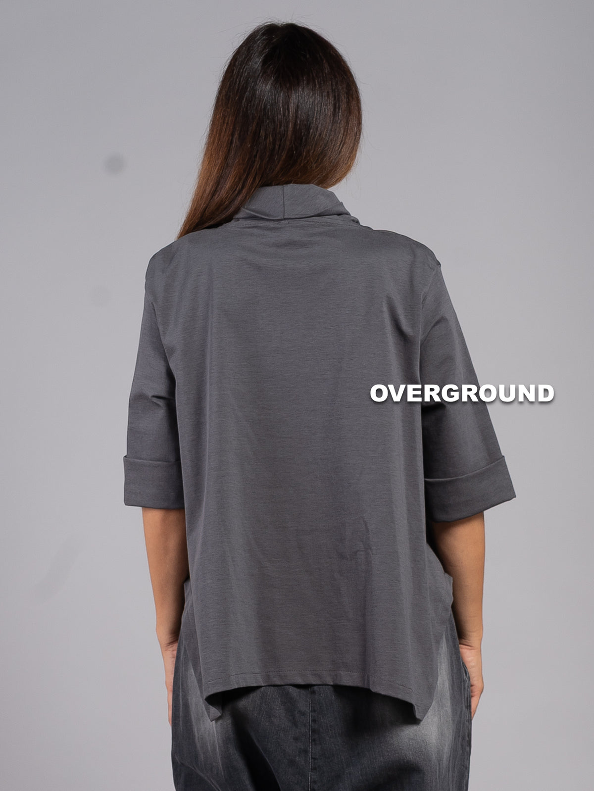 BLUSA OVER ASIMMETRICA COLLO SCIALLATO