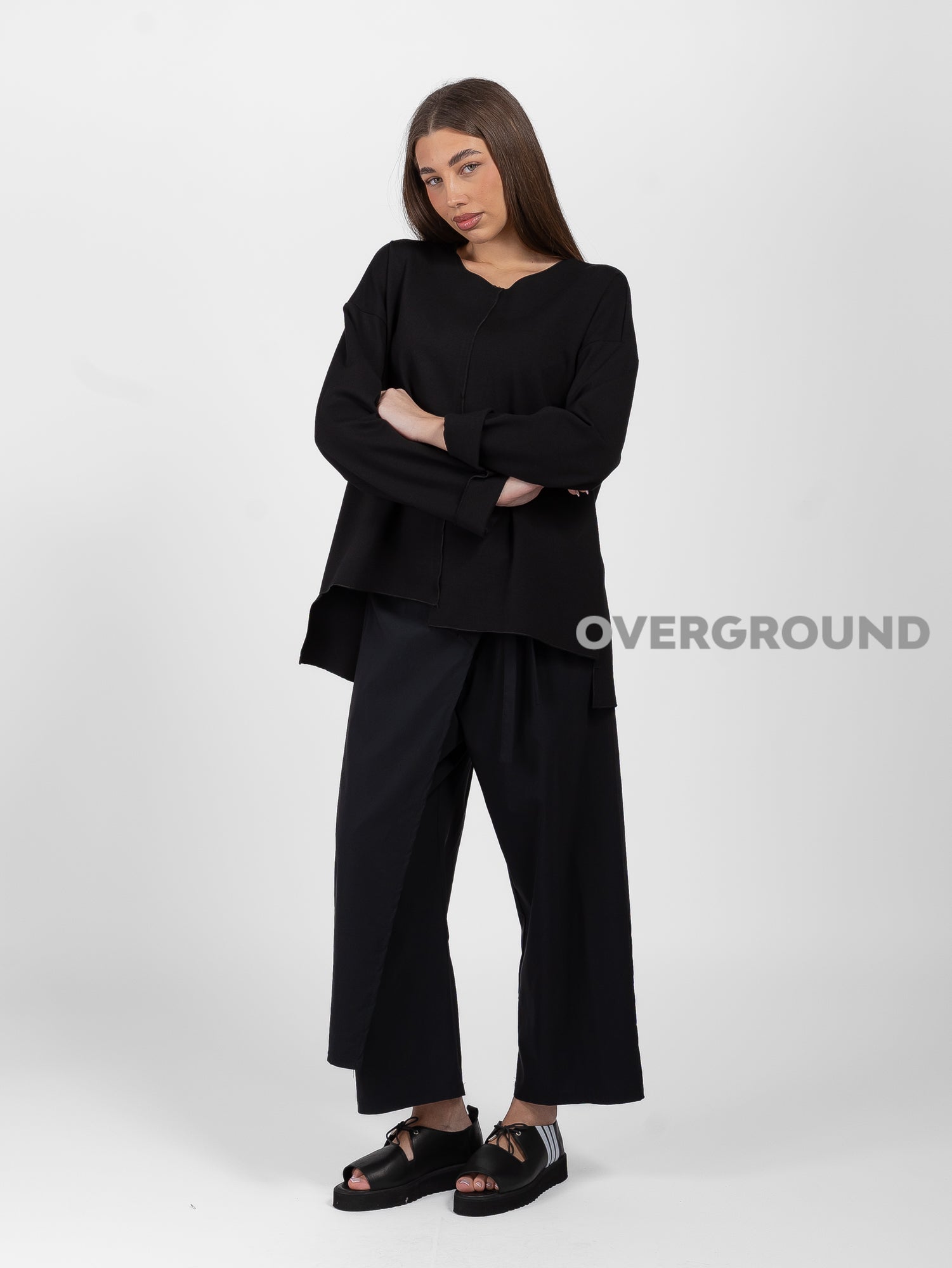 BLUSA ASIMMETRICA CON CUCITURA DAVANTI - OVERGROUND STORE