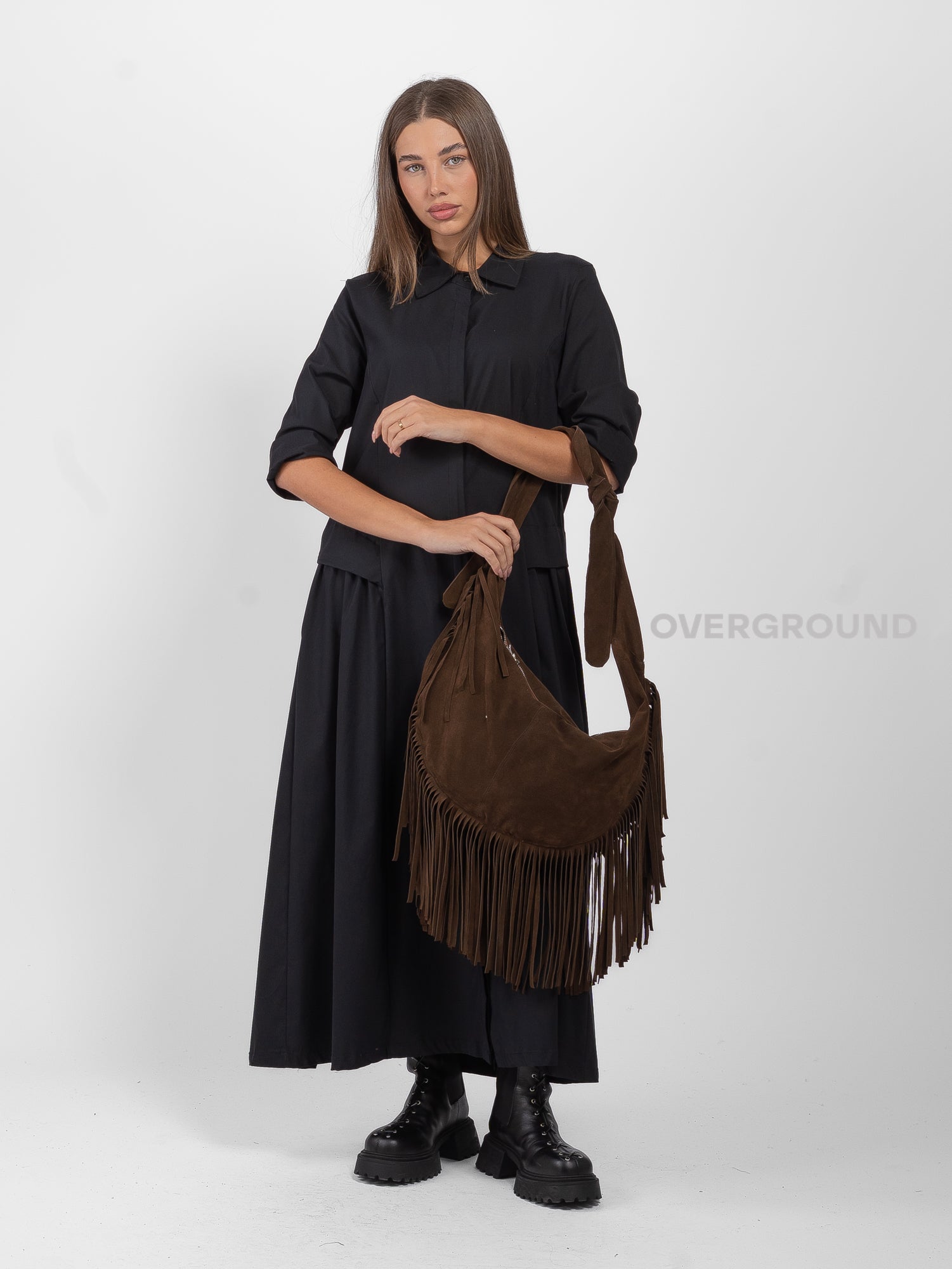 SUEDE BAG WITH FRINGES