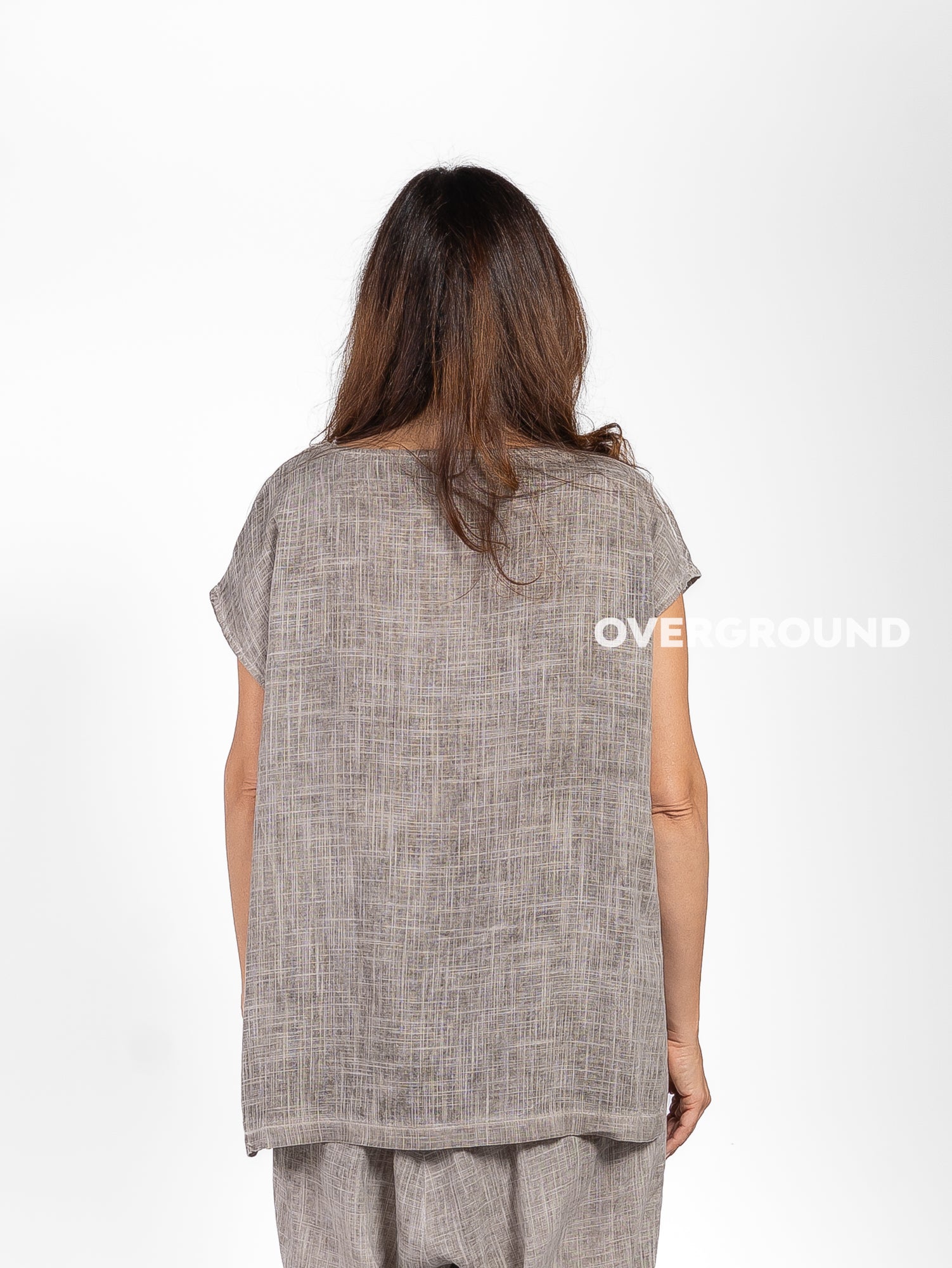 BLUSA SMANICATA CON PIEGA DAVANTI