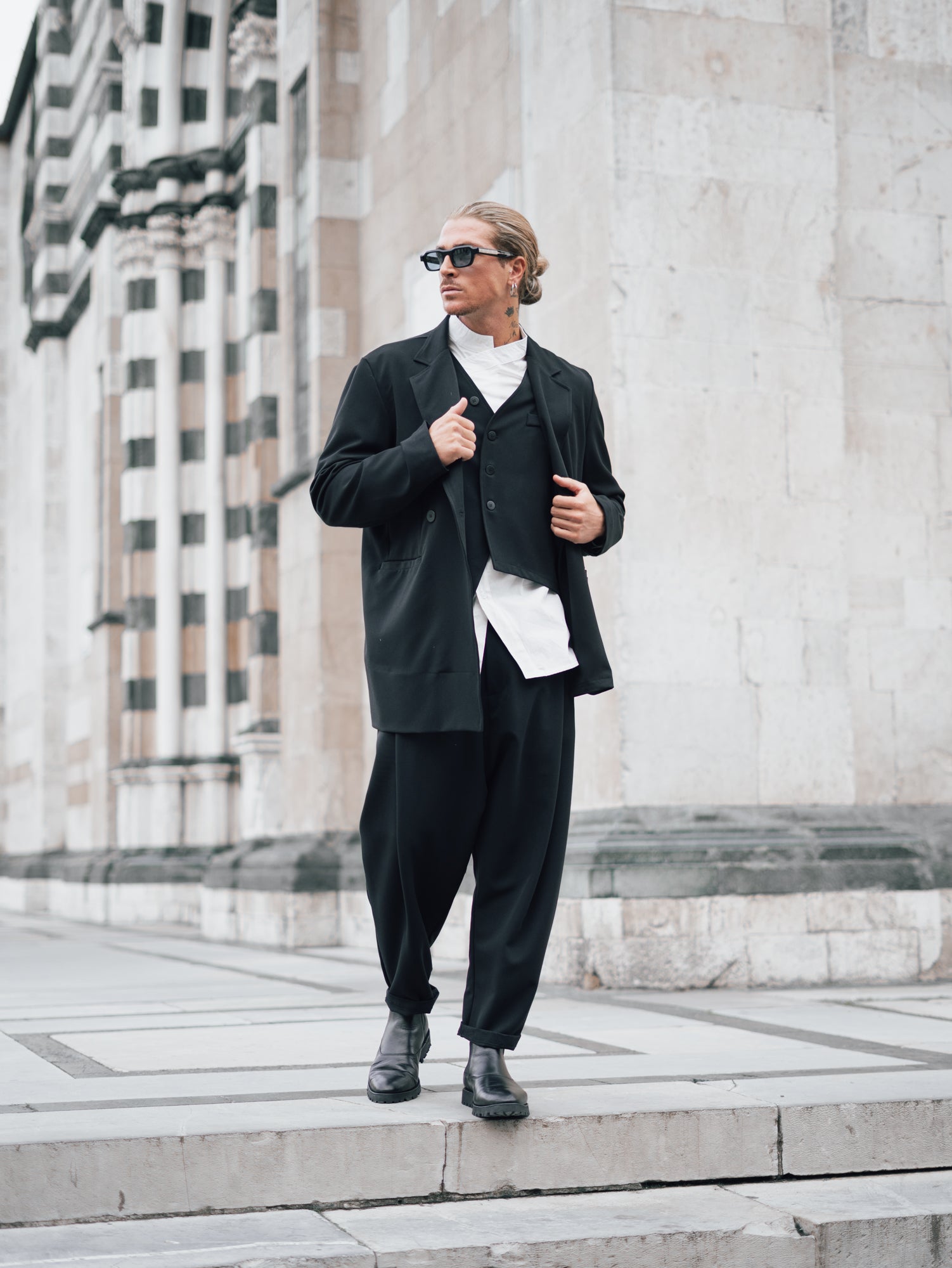 LOW CROTCH TROUSERS WITH CLASSIC PENS