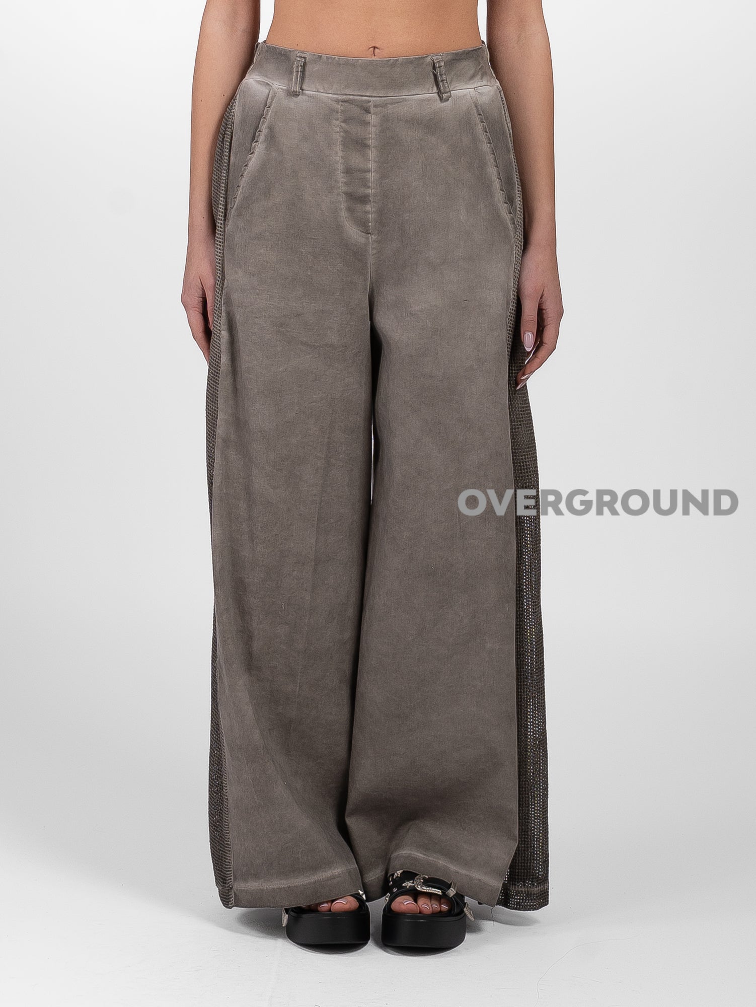 PANTALONE OVER GAMBULE LARGO CON RETE LATERALE - OVERGROUND STORE