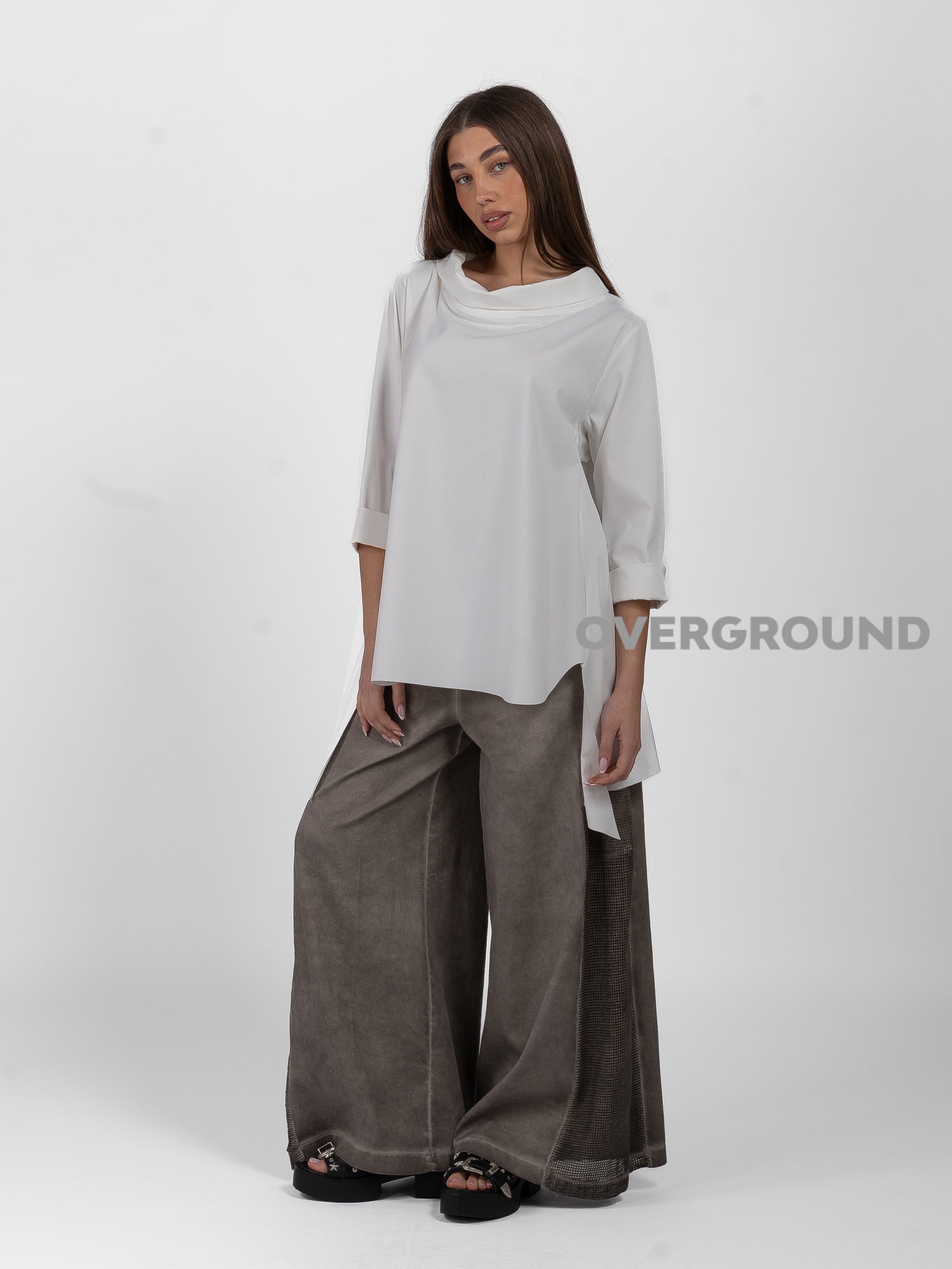 BLUSA LUNGA COLLO A BARCA - OVERGROUND STORE