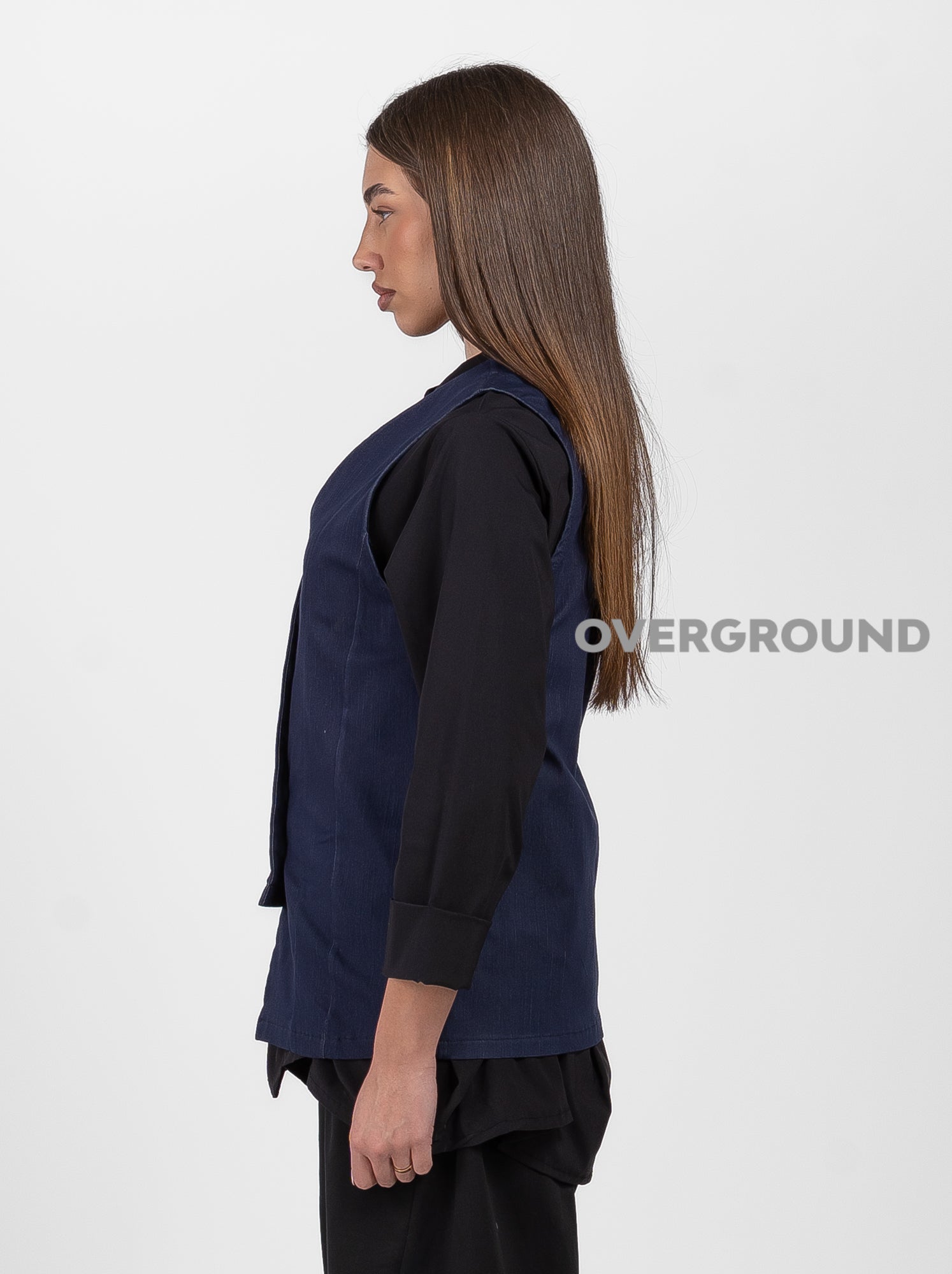 GILET EFETTO JEANS OVER ASIMMETRICO - OVERGROUND STORE