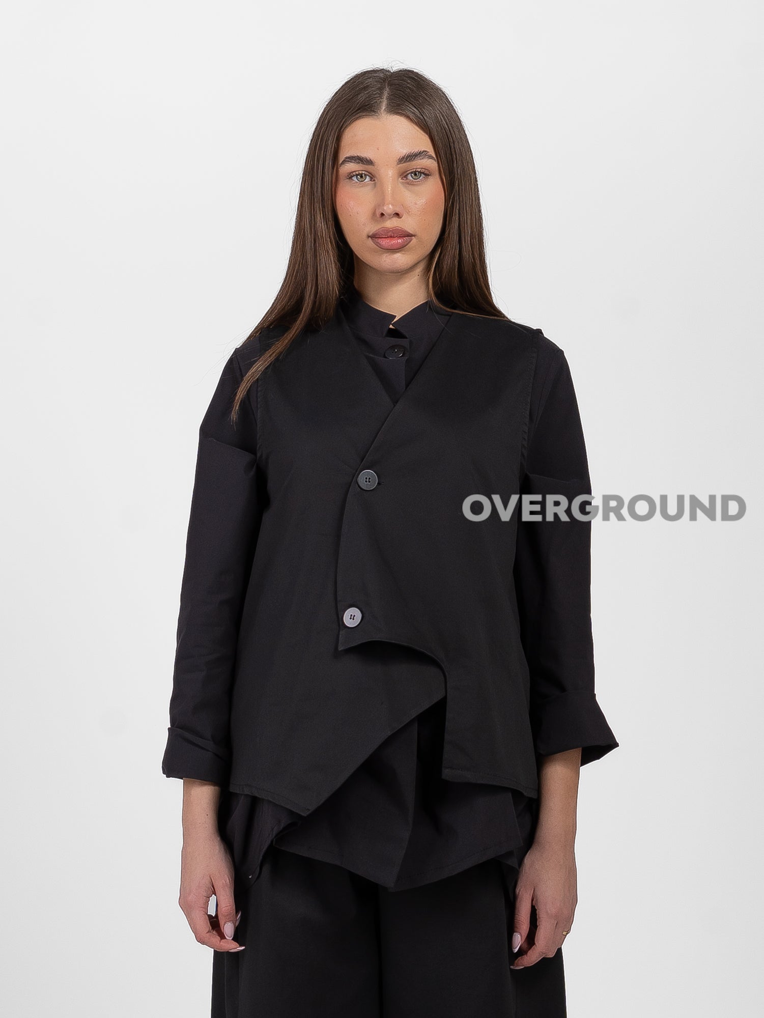 GILET OVER ASIMMETRICO DUE BOTTONI - OVERGROUND STORE