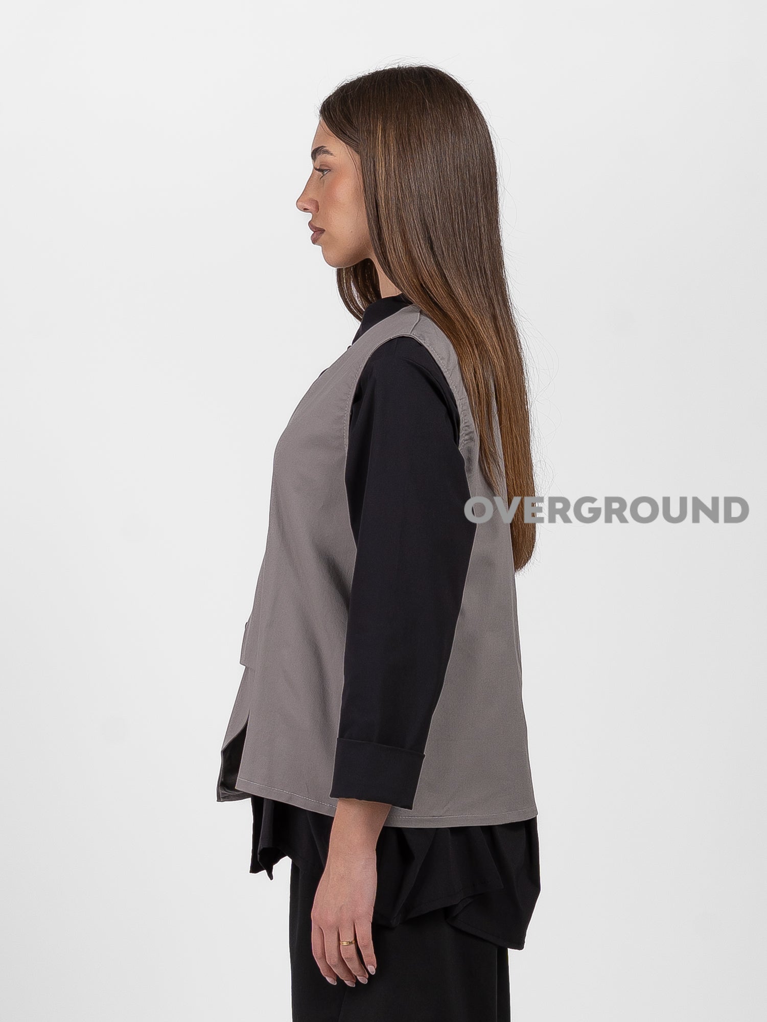 GILET OVER ASIMMETRICO DUE BOTTONI - OVERGROUND STORE