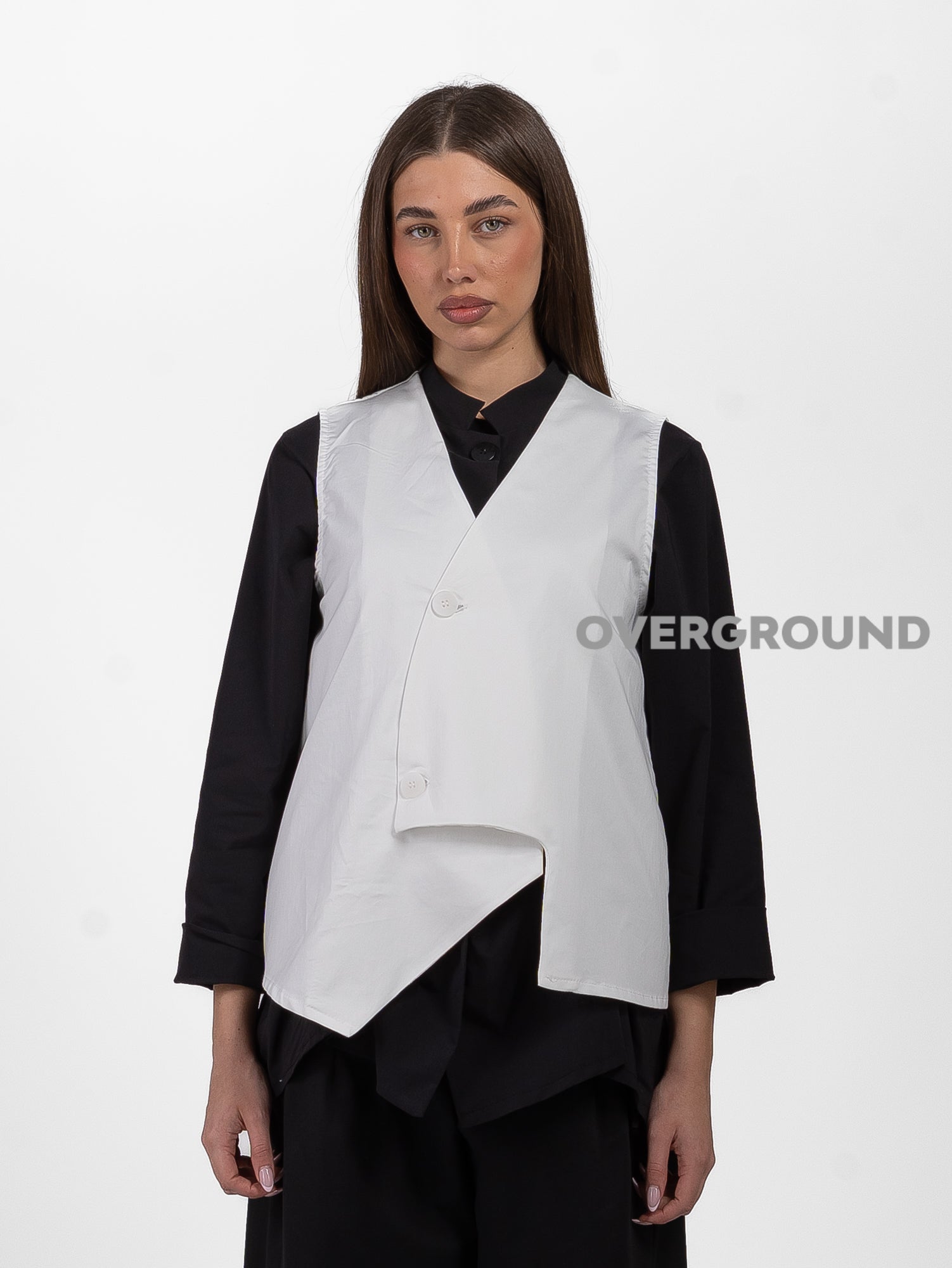 GILET OVER ASIMMETRICO DUE BOTTONI - OVERGROUND STORE