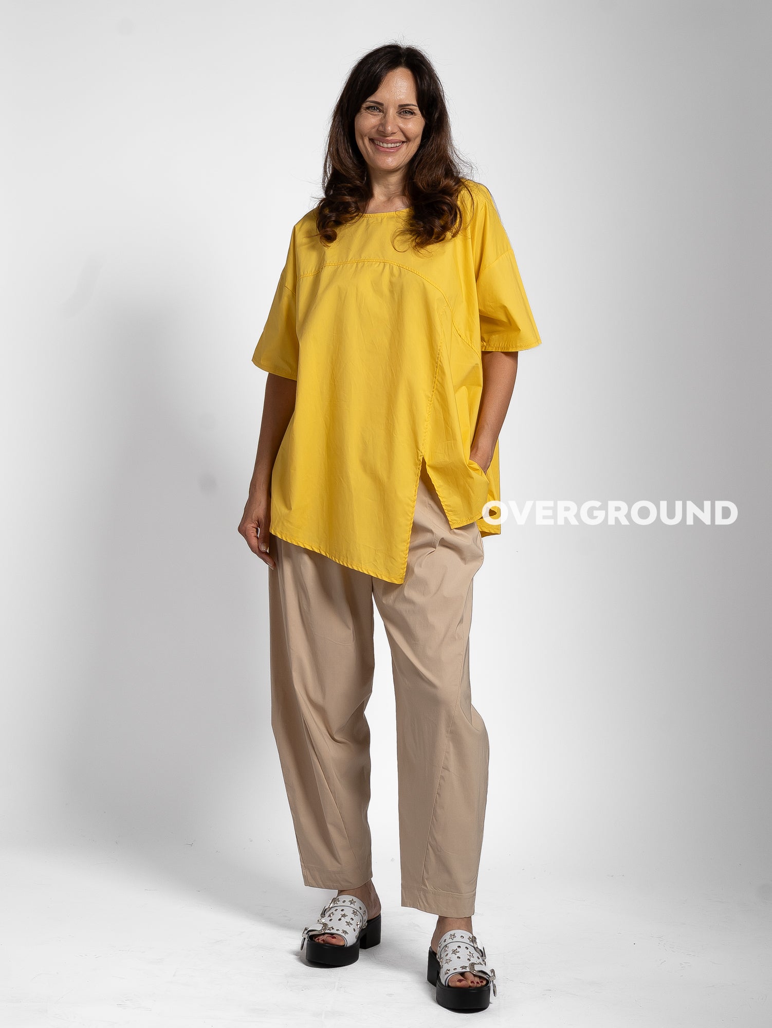 BLUSA OVER CON SPACCO DAVANTI