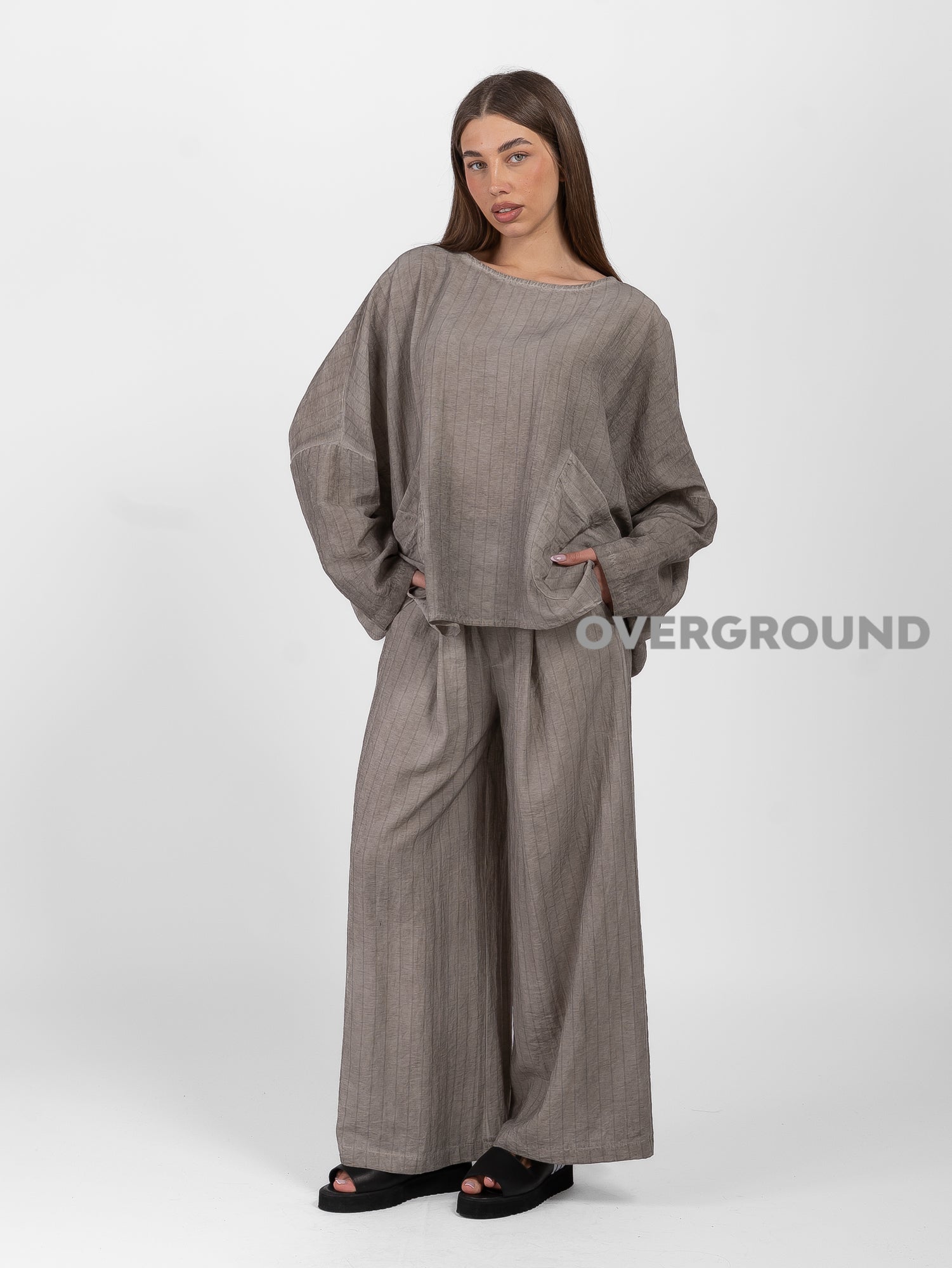 BLUSA OVER CON TASCHE DAVANTI - OVERGROUND STORE