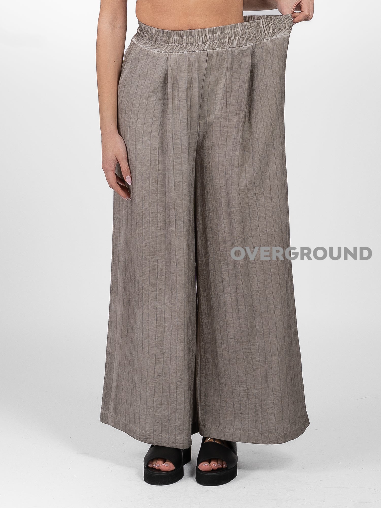 PANTALONE OVER GAMBULE LARGO RIGATO - OVERGROUND STORE