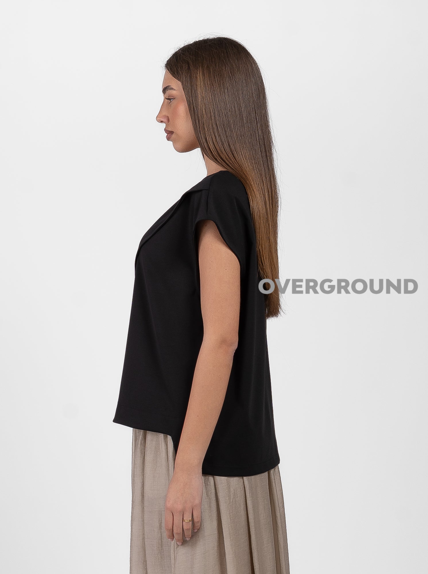 BLUSA OVER SMANICATA CON PIEGA DAVANTI - OVERGROUND STORE