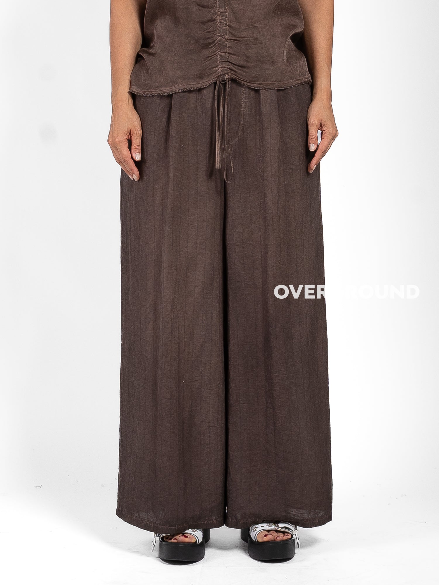 PANTALONE OVER GAMBULE LARGO RIGATO
