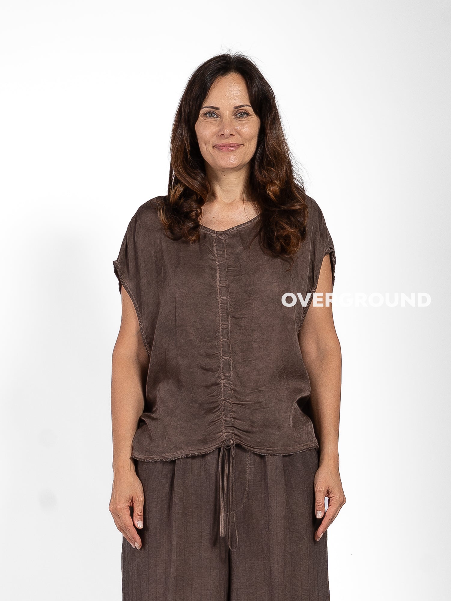 BLUSA OVER SMANICATA CON RIPRESA CENTRALE