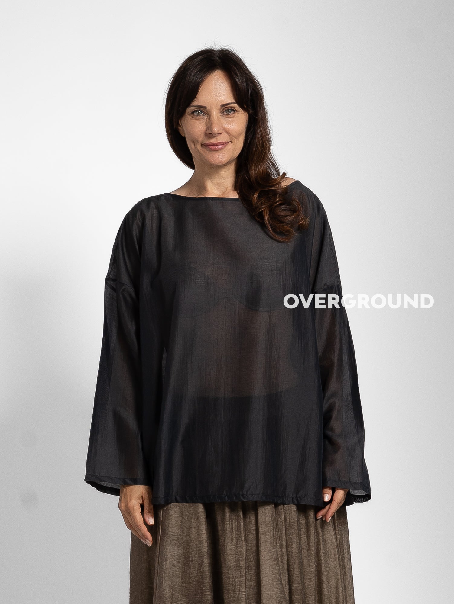 BLUSA OVER TESSUTO VELATO