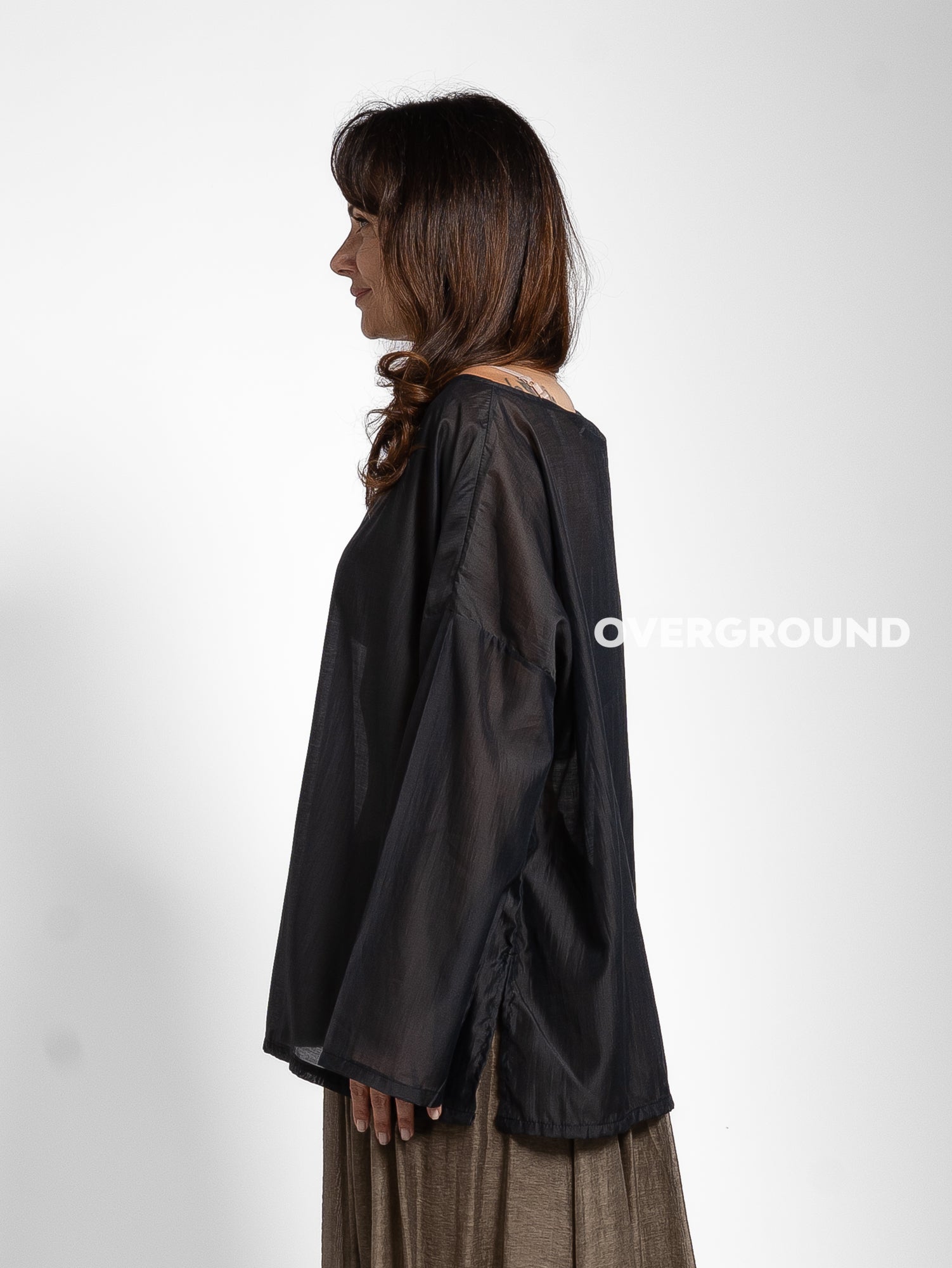 BLUSA OVER TESSUTO VELATO