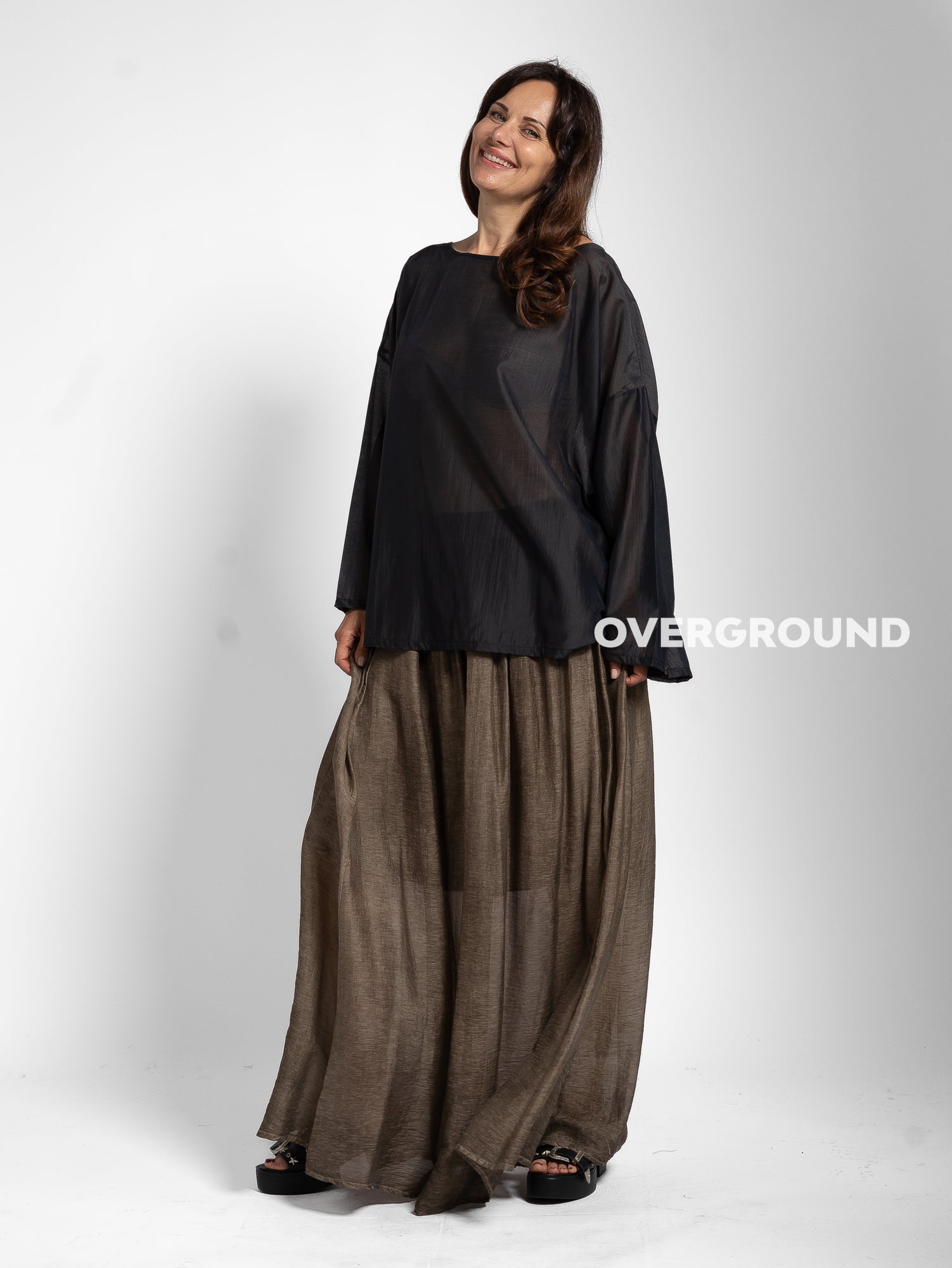 BLUSA OVER TESSUTO VELATO