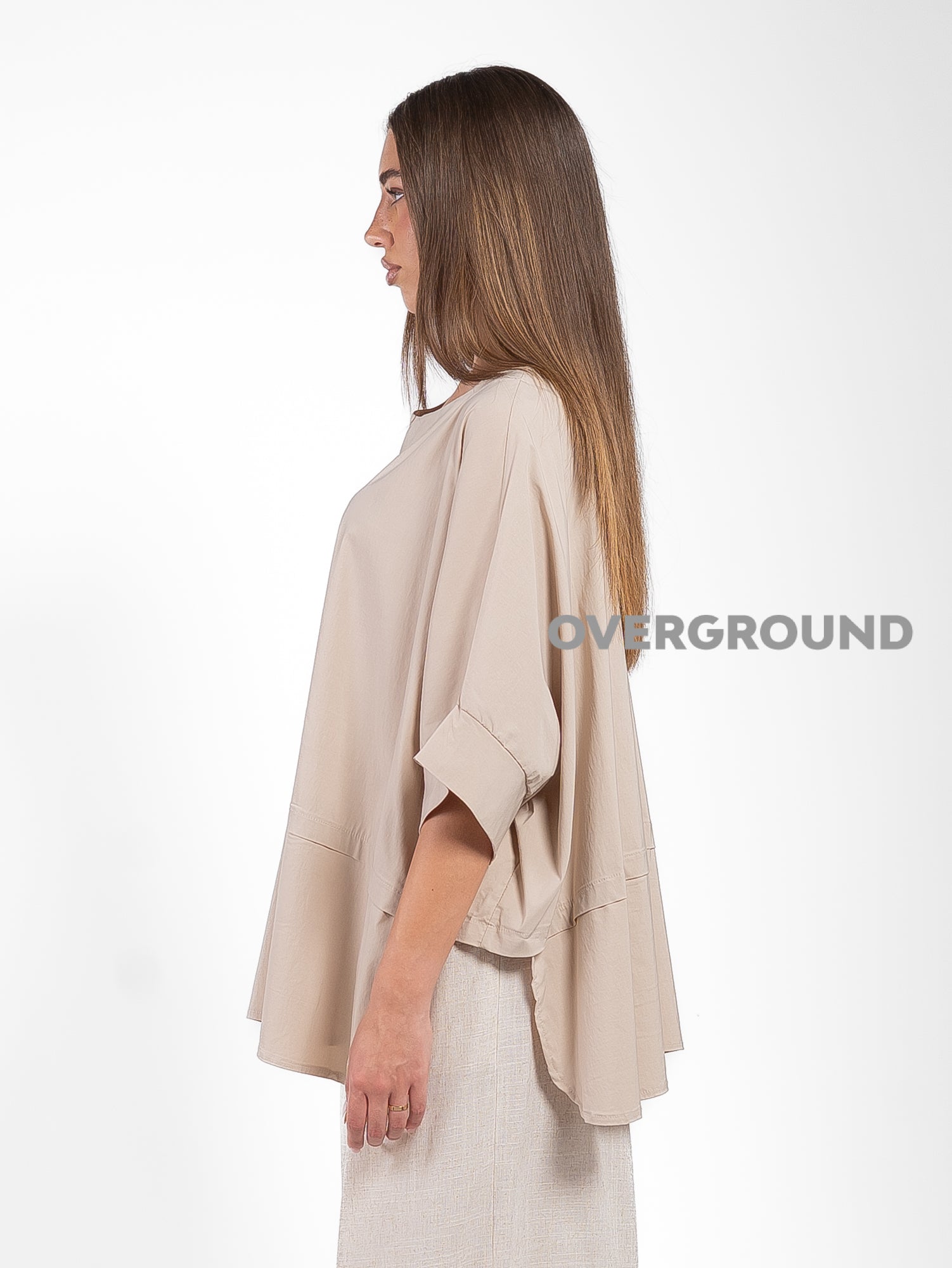 BLUSA OVER CON BALZA CON BOTTONI