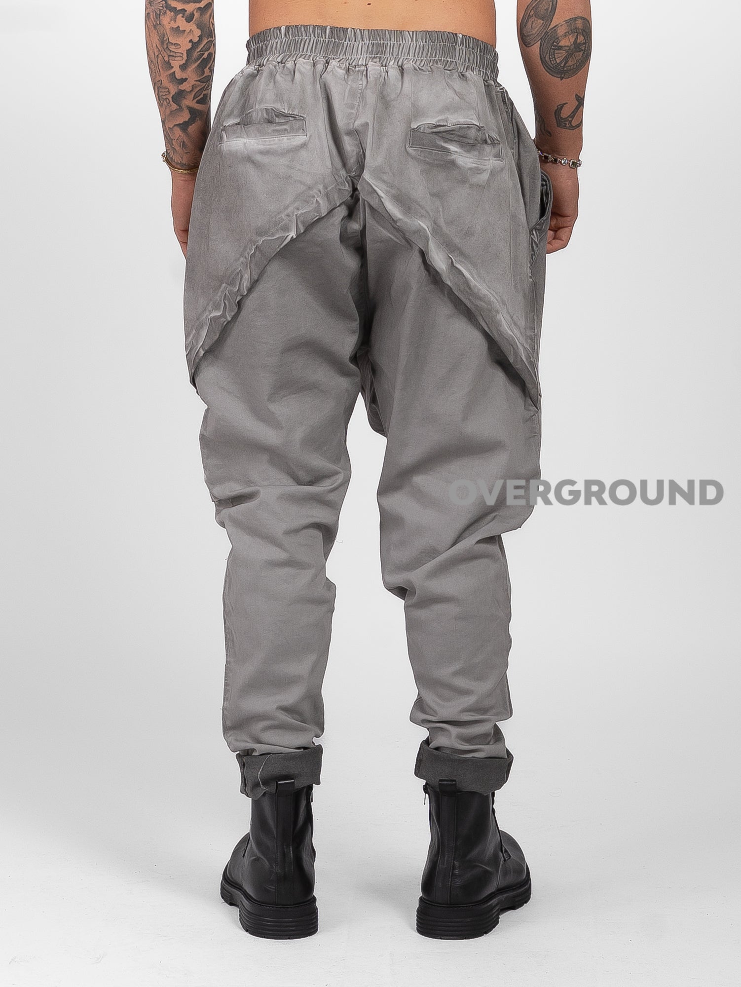 PANTALONE CAVALLO BASSO CON CHIUSURA LACCI E CUCITURE DAVANTI - OVERGROUND STORE