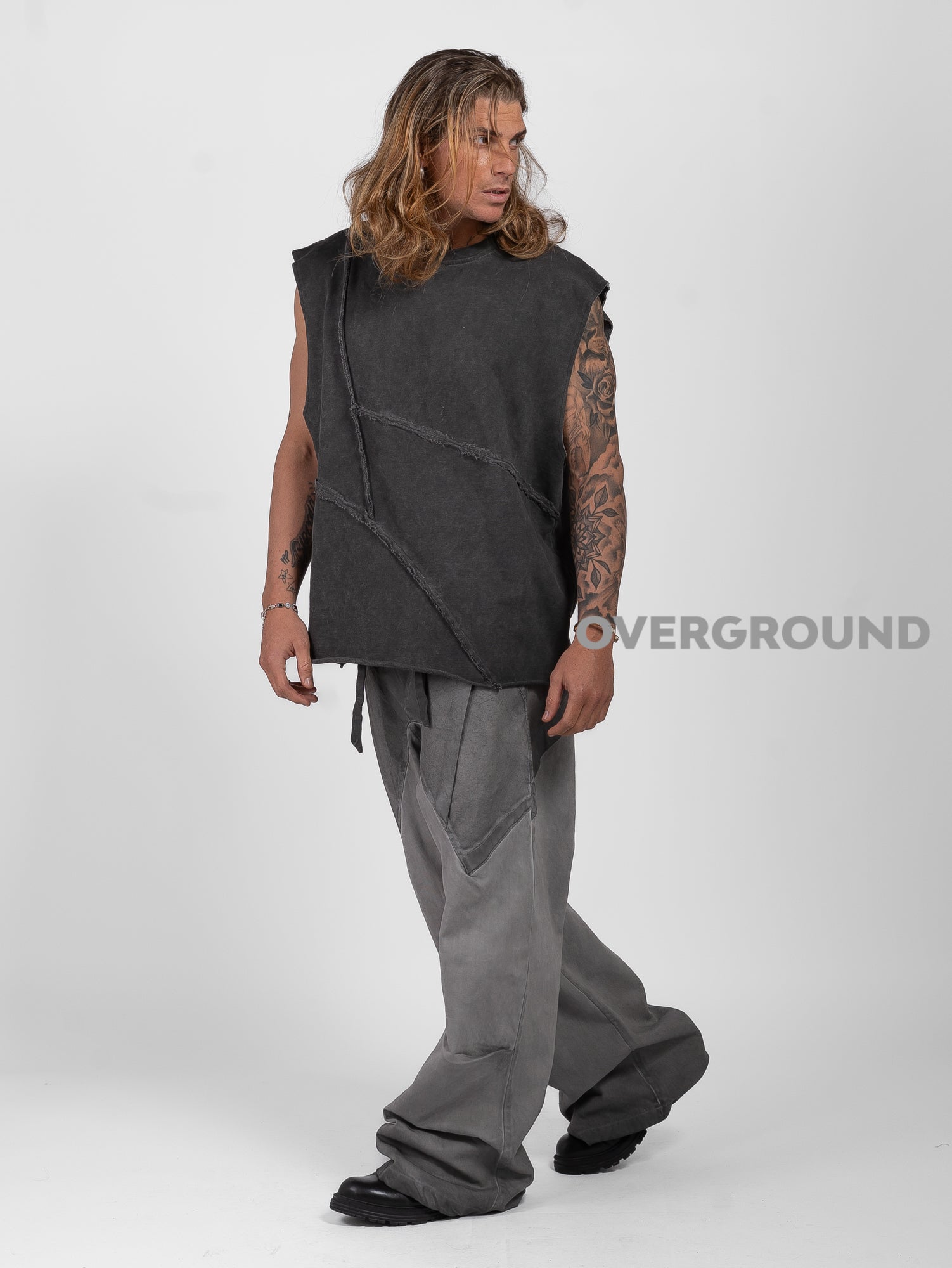 PANTALONE OVER GAMBULE LARGO CON PIEGHE DAVANTI - OVERGROUND STORE