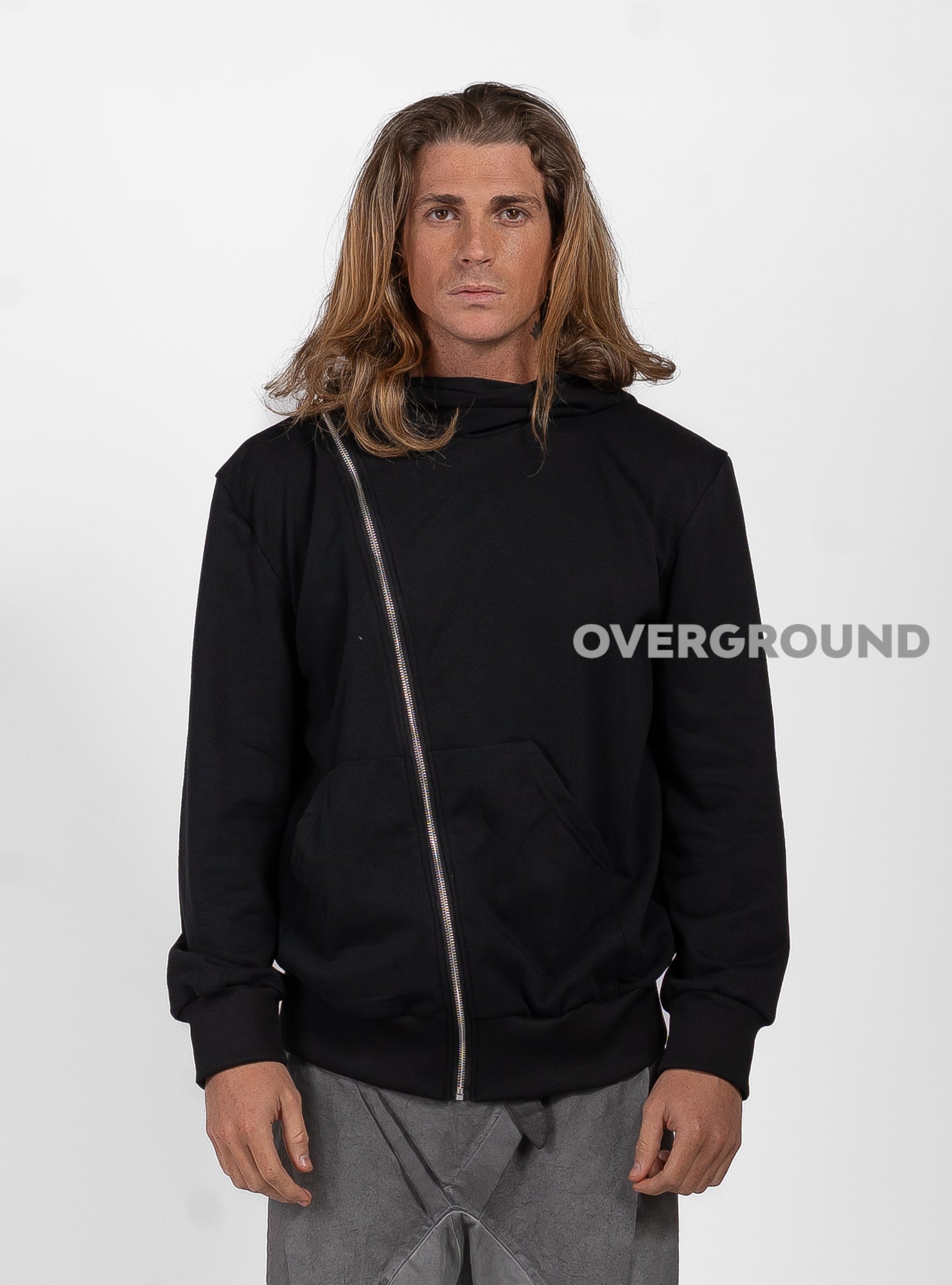 FELPA OVER CON CERNIERA TASVERSALE - OVERGROUND STORE