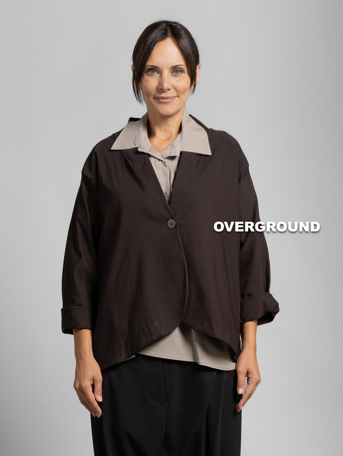 OVERSIZE-JACKE MIT EIN-KNOPF-VERSCHLUSS