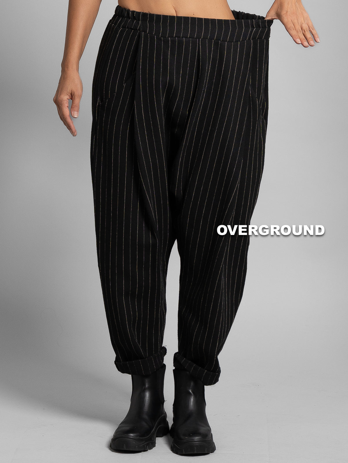 PANTALONE OVER GESSATO CAVALLO BASSO