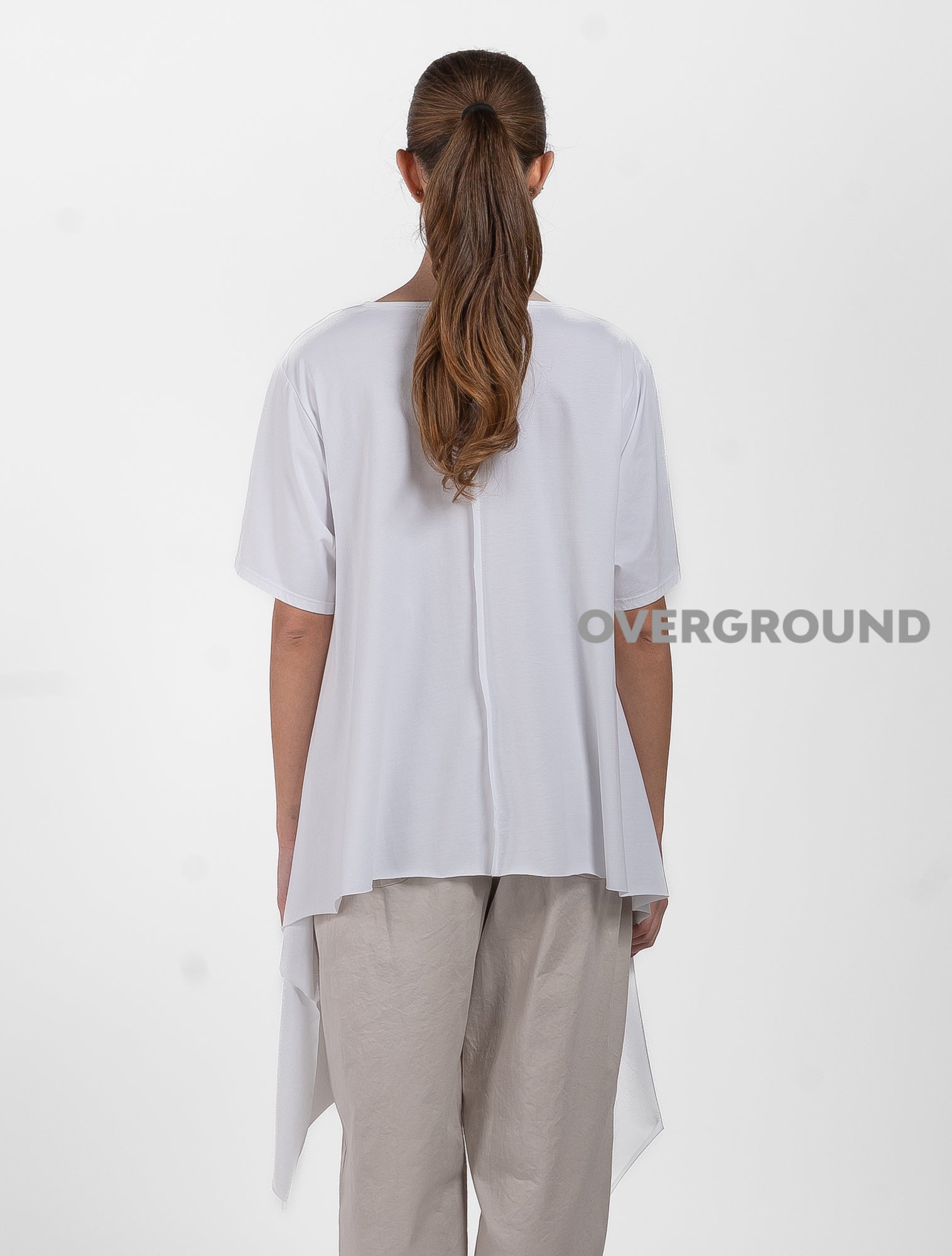 MAGLIA LUNGA ASIMMETRICA CON PUNTE LATERALI E CUCITURE - OVERGROUND STORE