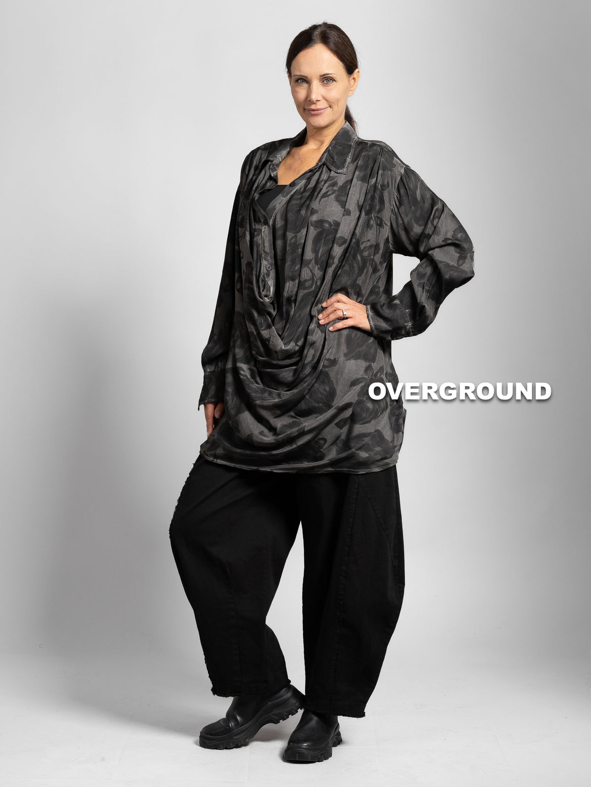 CAMICIA OVER VELATA IN FANTASIA FLOREALE E BOTTONI - OVERGROUND STORE