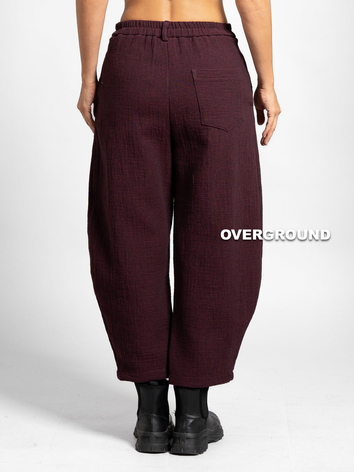 PANTALONE OVER TESSUTO LAVORATO CON PENS E CUCITURA SUL GAMBULE - OVERGROUND STORE