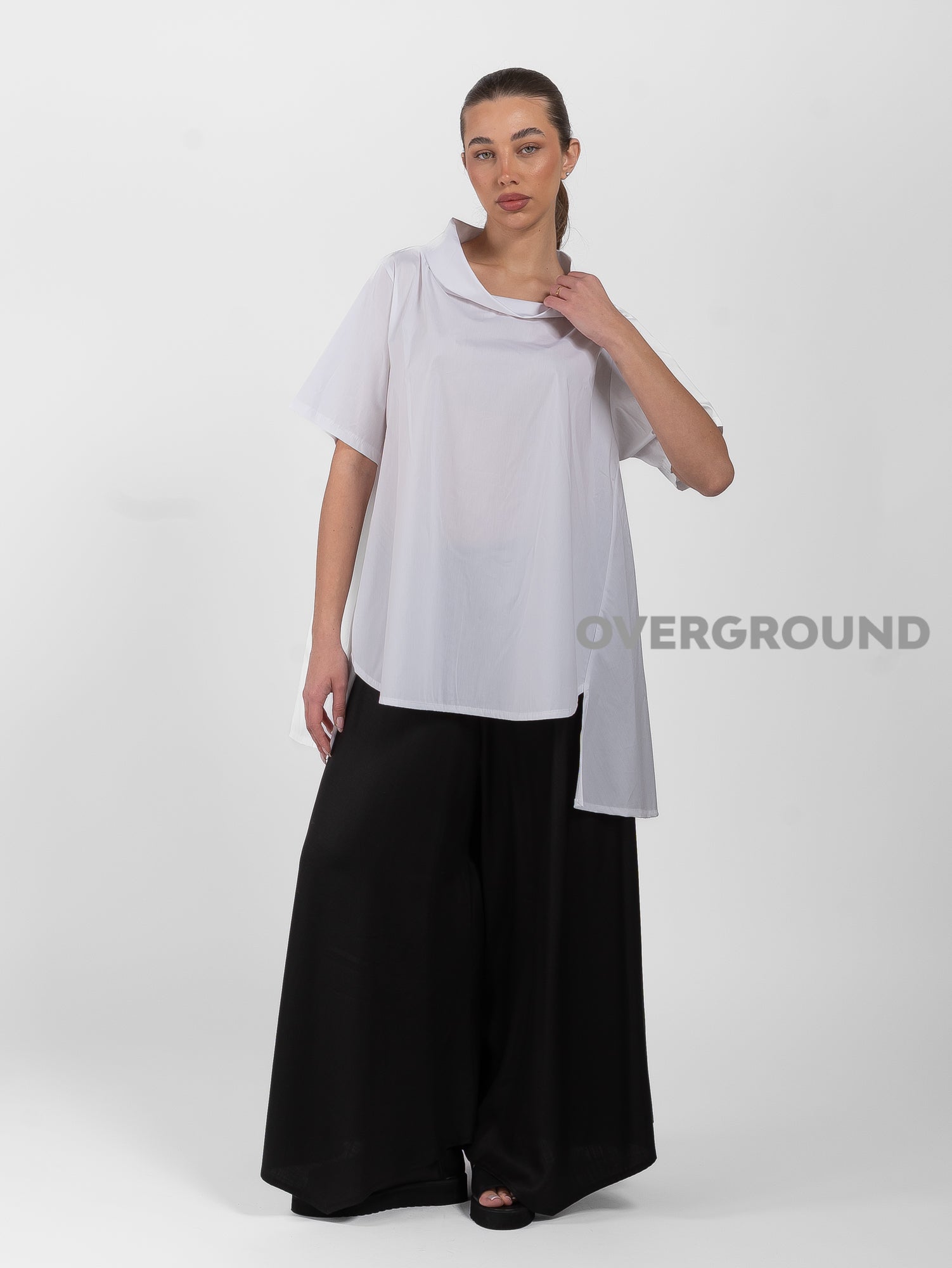 BLUSA OVER COLLO A BARCA - OVERGROUND STORE