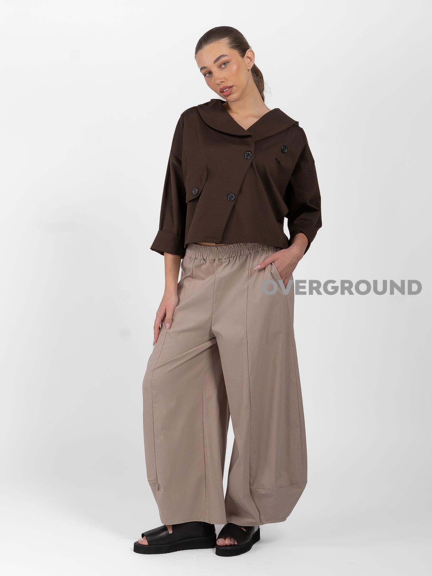 GIACCA CORTA CHIUSURA OBLIQUA E BOTTONI - OVERGROUND STORE