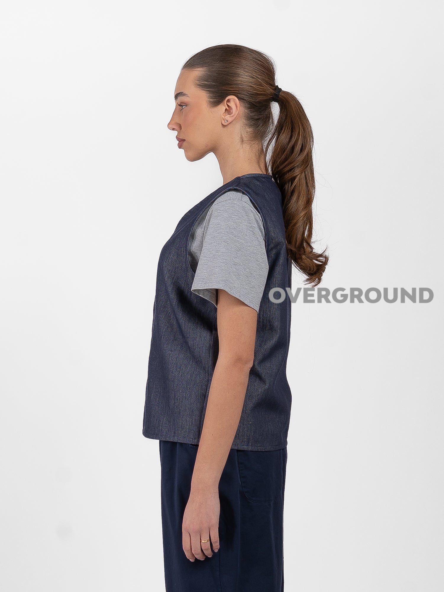 GILET JEANS CHIUSURA ASIMMETRICA - OVERGROUND STORE