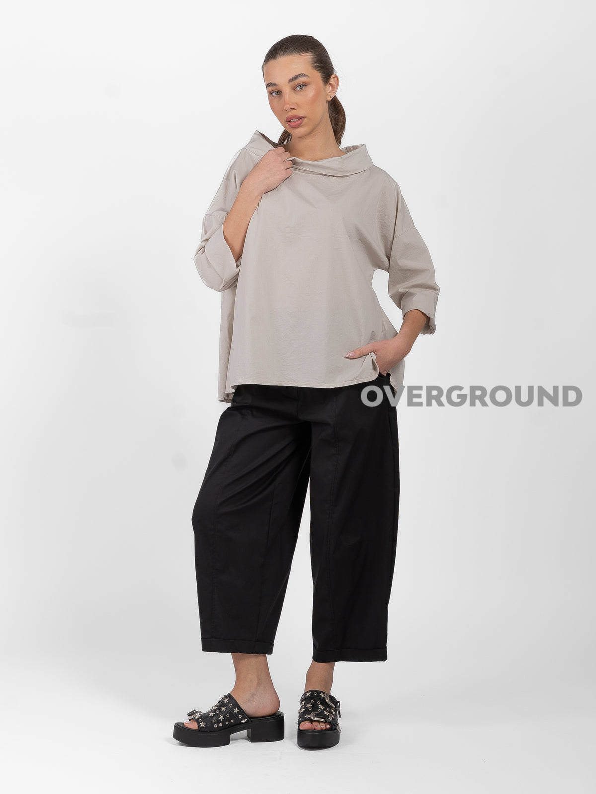 PANTALONE GAMBULE LARGO CON CINTURINO - OVERGROUND STORE