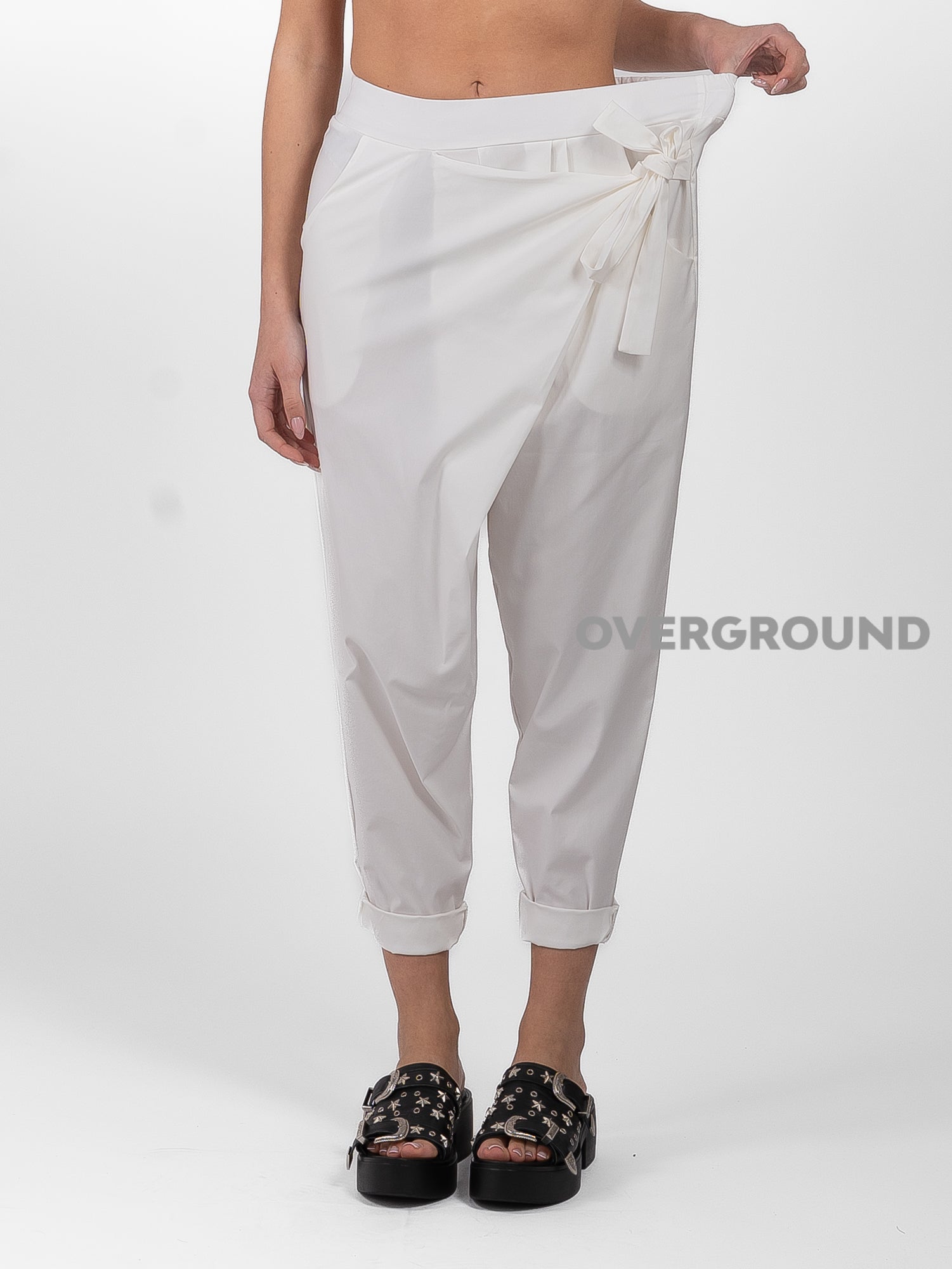 PANTALONE CON PATTINA E FIOCCO LATERALE - OVERGROUND STORE