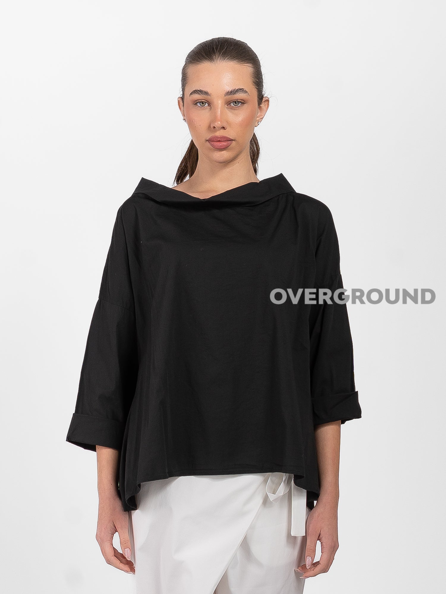 BLUSA COLLO A BARCA LEGGERA MANICHE LUNGHE - OVERGROUND STORE
