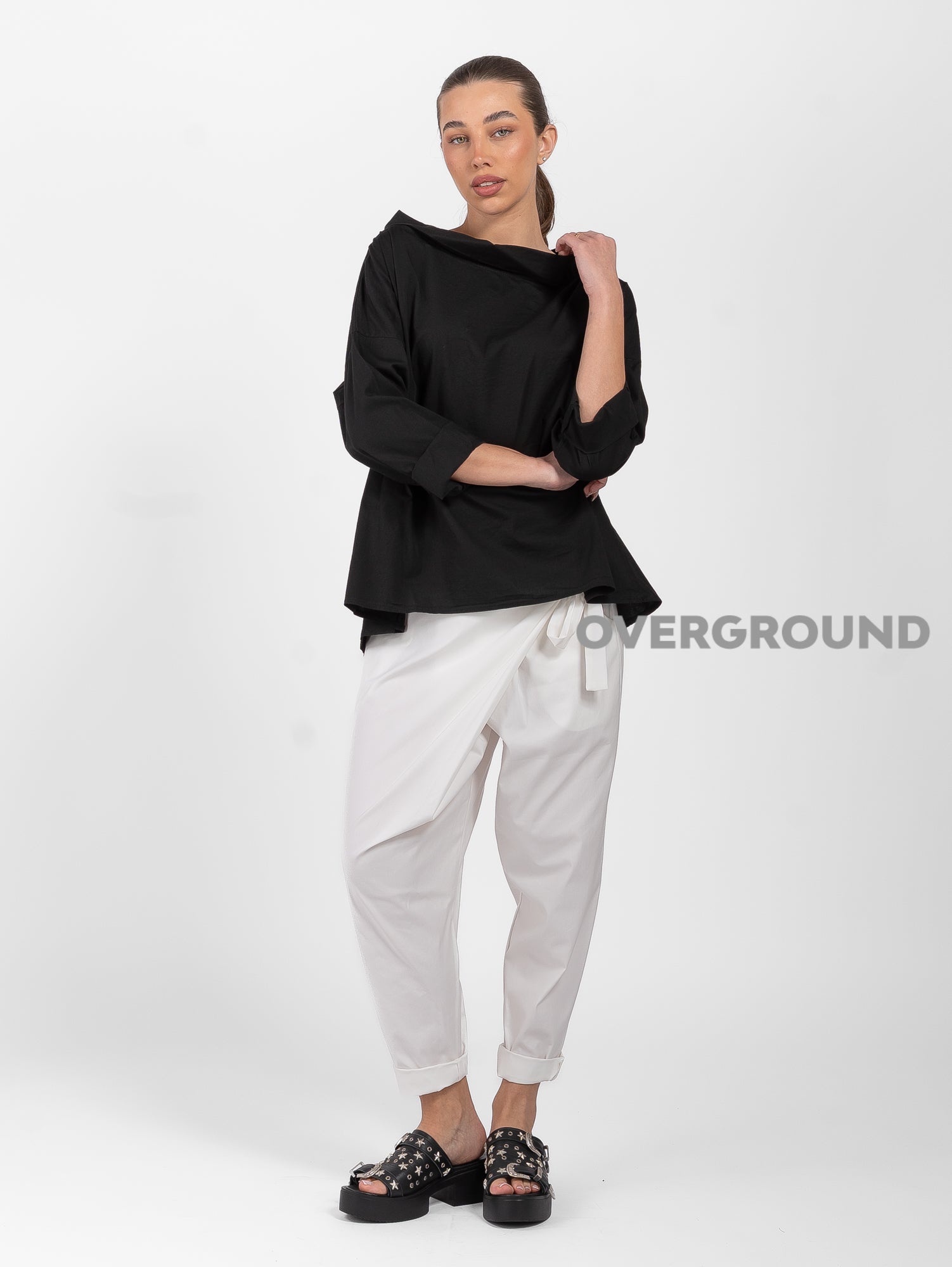 PANTALONE CON PATTINA E FIOCCO LATERALE - OVERGROUND STORE