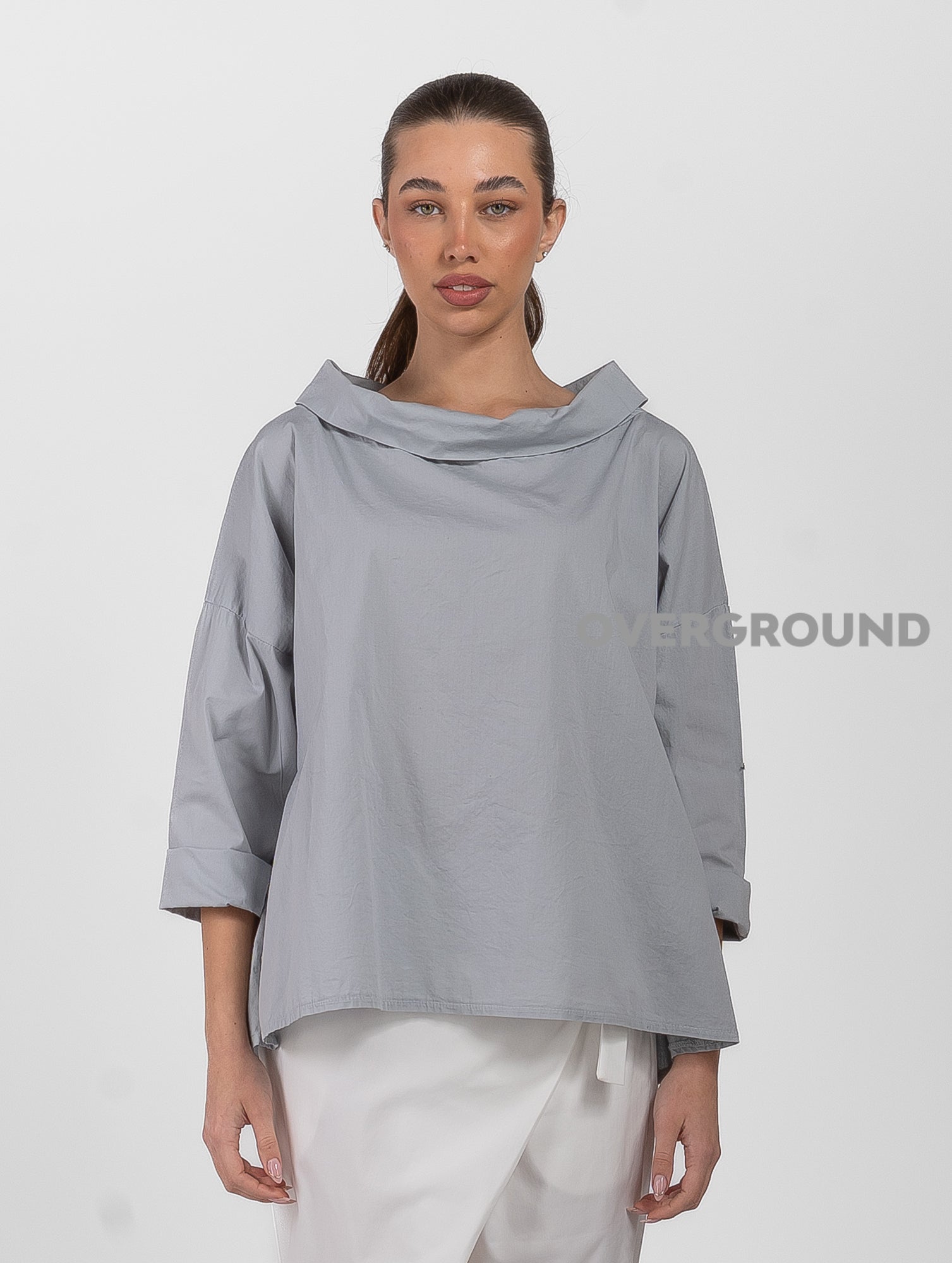 BLUSA COLLO A BARCA LEGGERA MANICHE LUNGHE - OVERGROUND STORE